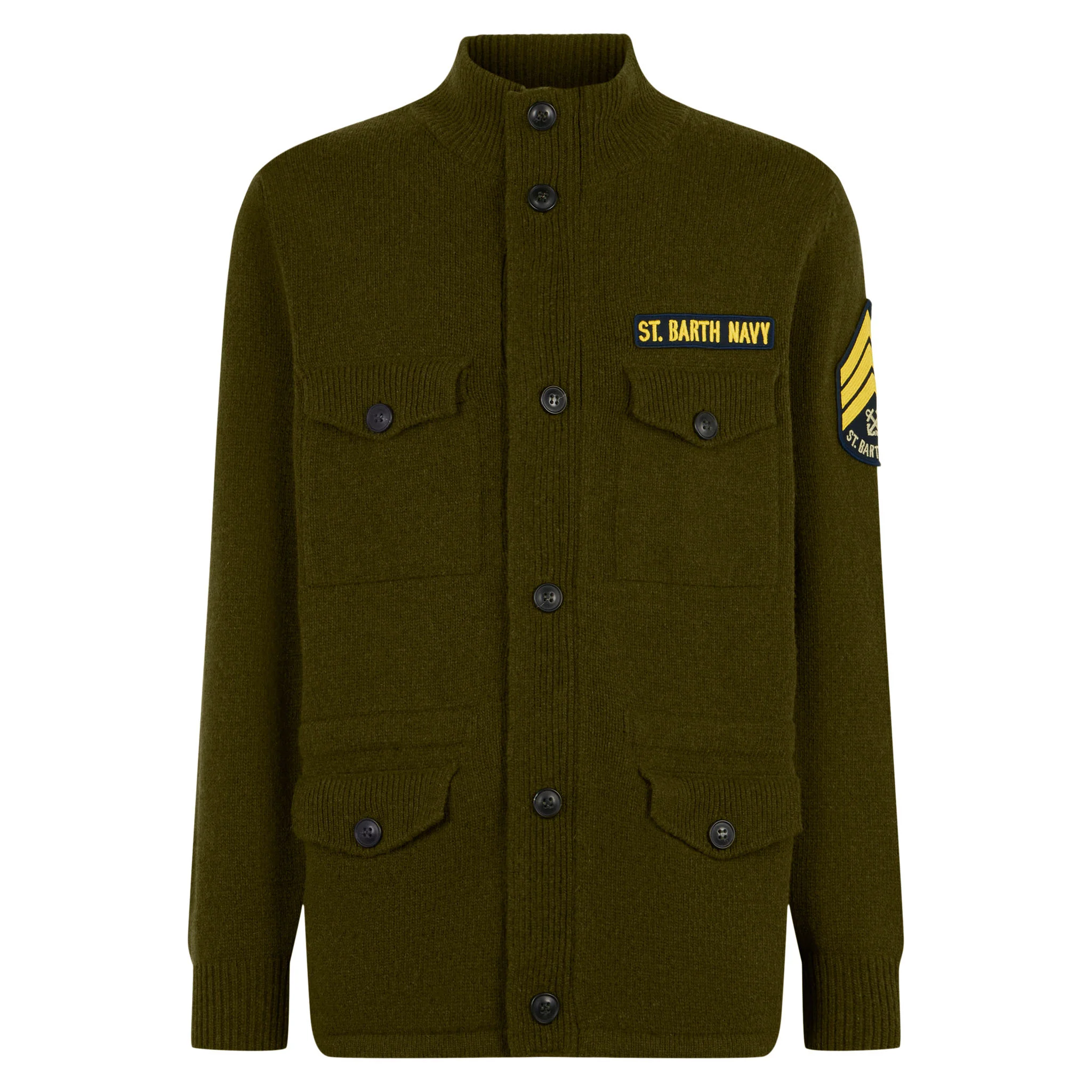Field jacket in maglia con toppa - Image 4