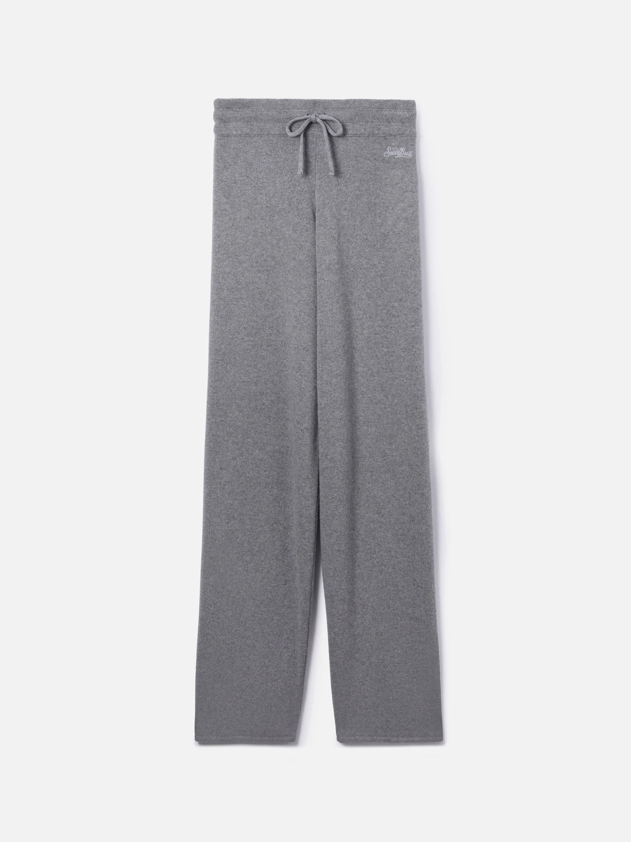 Pantaloni a palazzo grigi in maglia - Image 4