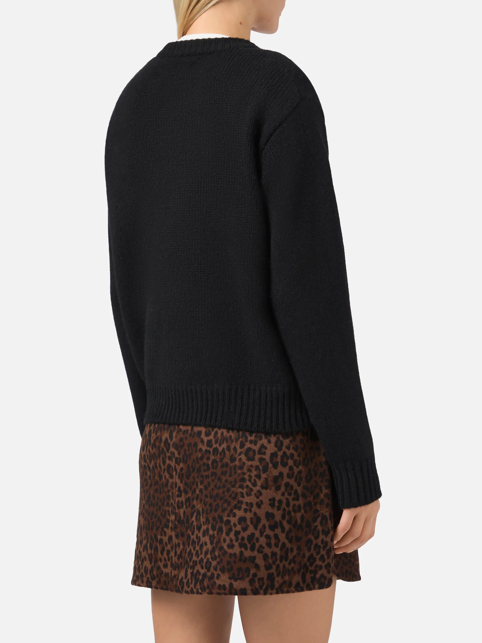 Maglione Kyla in lana nero con jacquard Après - Image 3