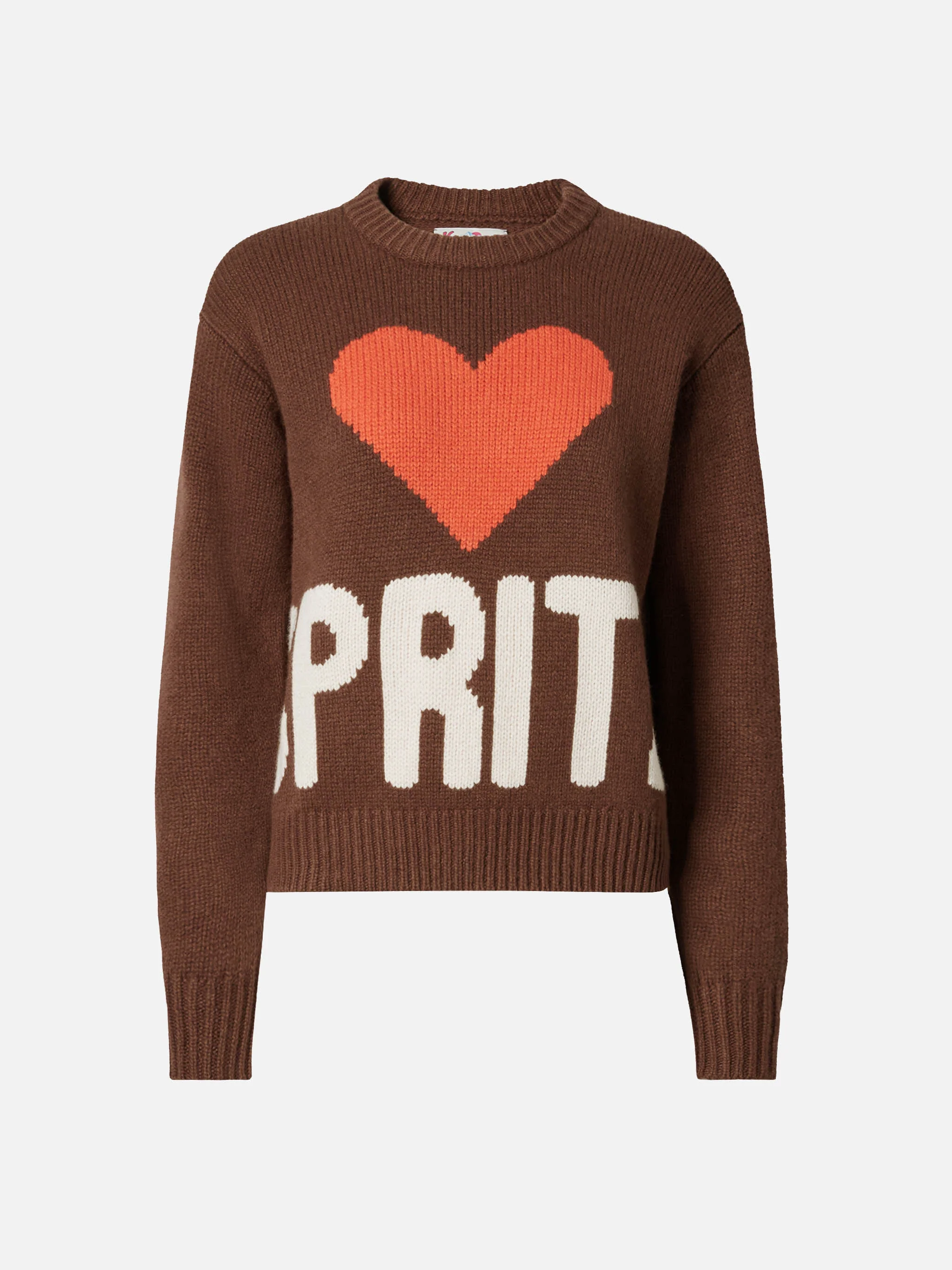 Maglione Kyla in lana marrone con jacquard Spritz - Image 5