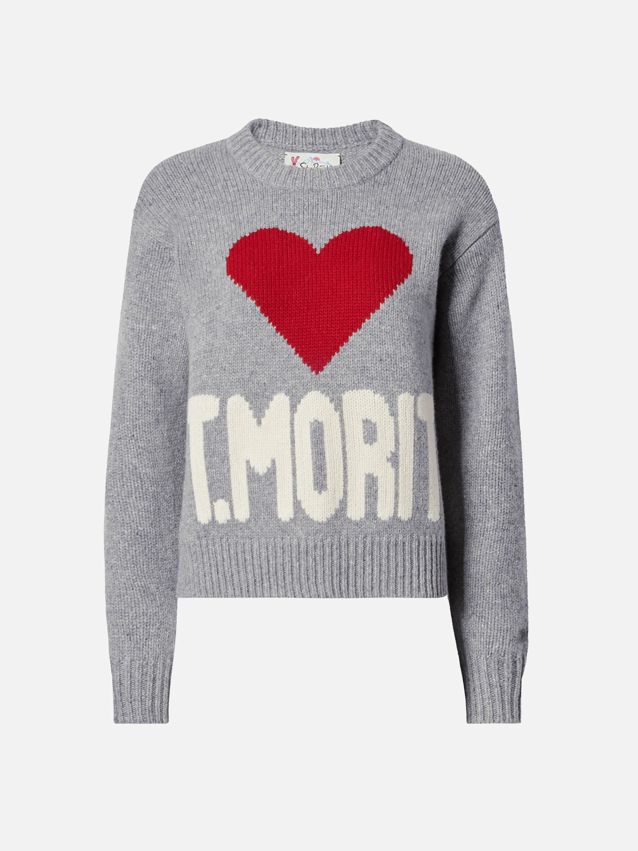 Maglione Kyla in lana grigio con jacquard St. Moritz - Image 5