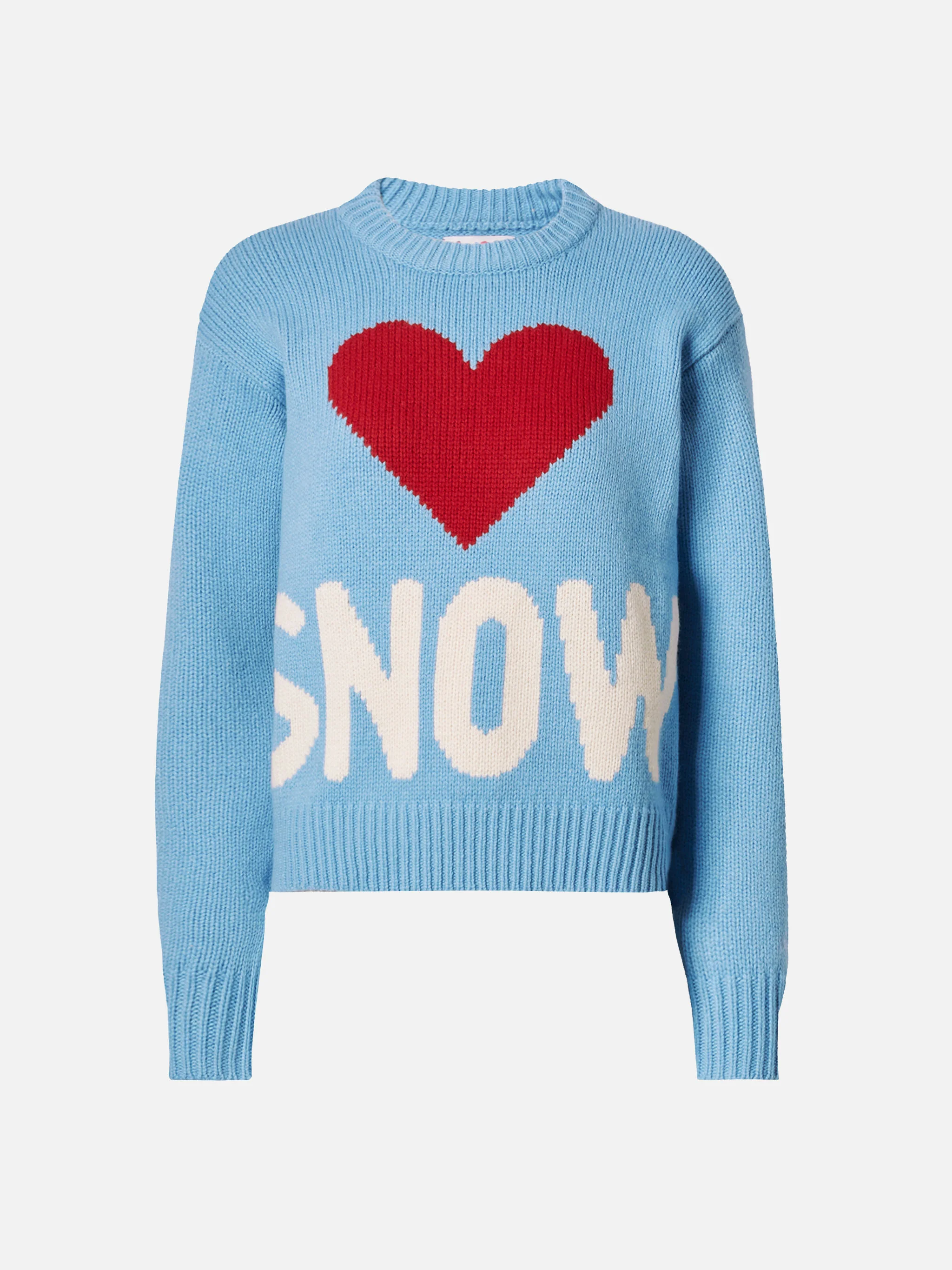 Maglione Kyla in lana azzurro con jacquard Snow - Image 5