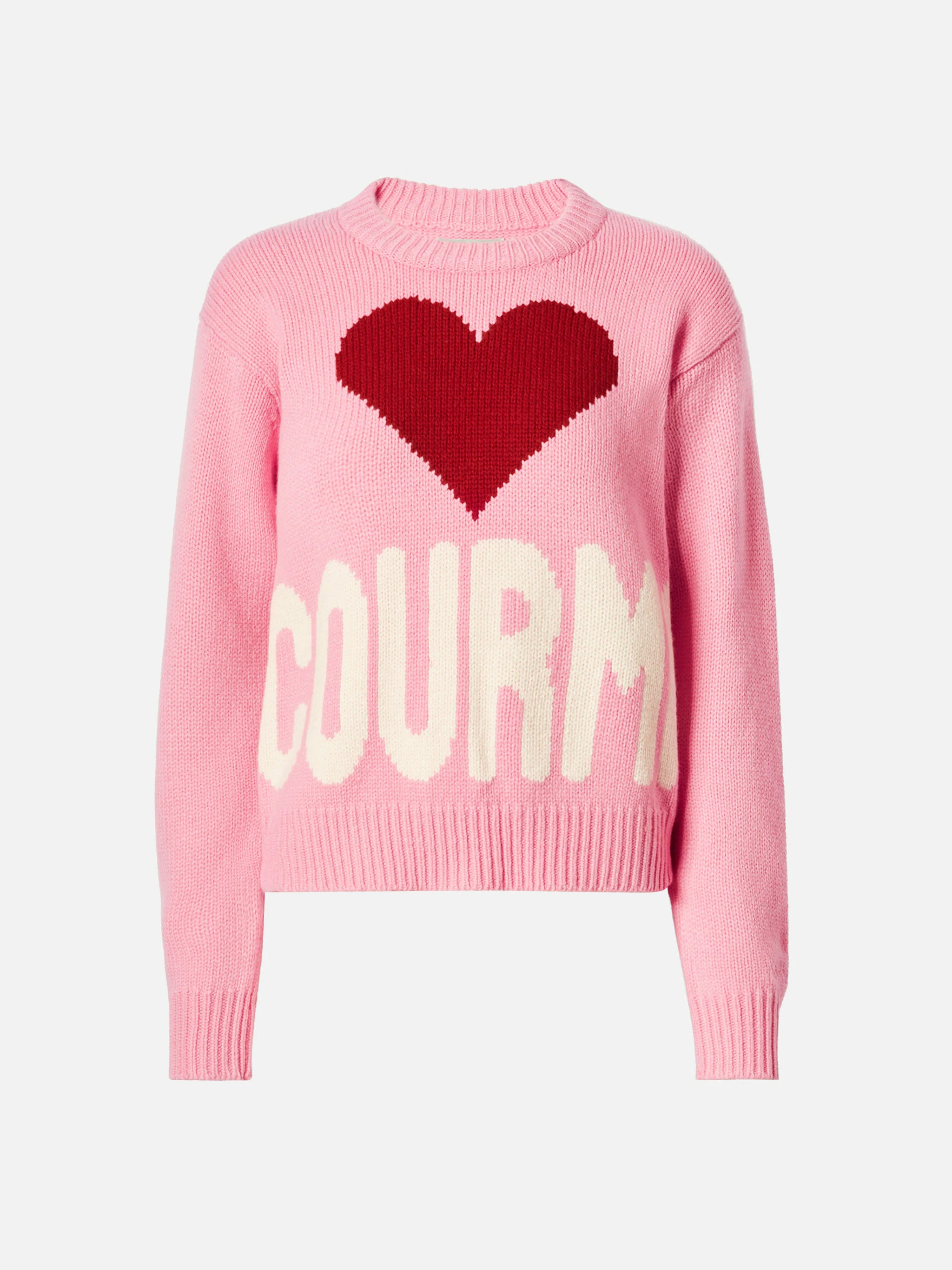 Maglione Kyla in lana rosa con jacquard Courma - Image 5