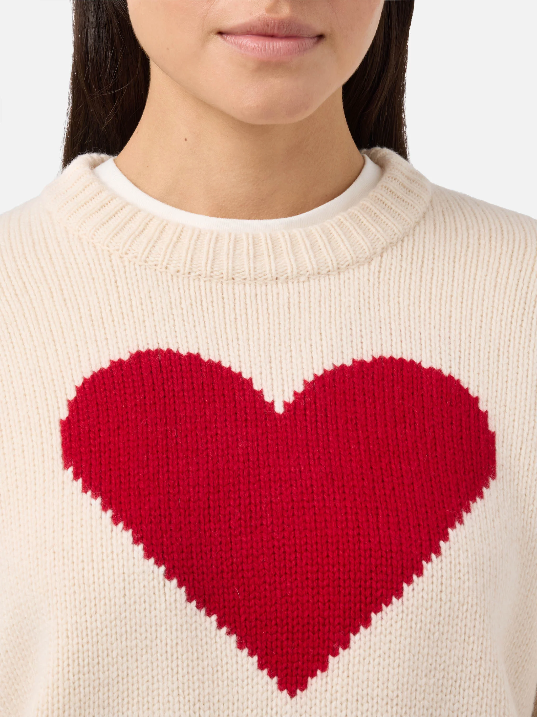 Maglione Kyla in lana bianco con jacquard Cortina - Image 2