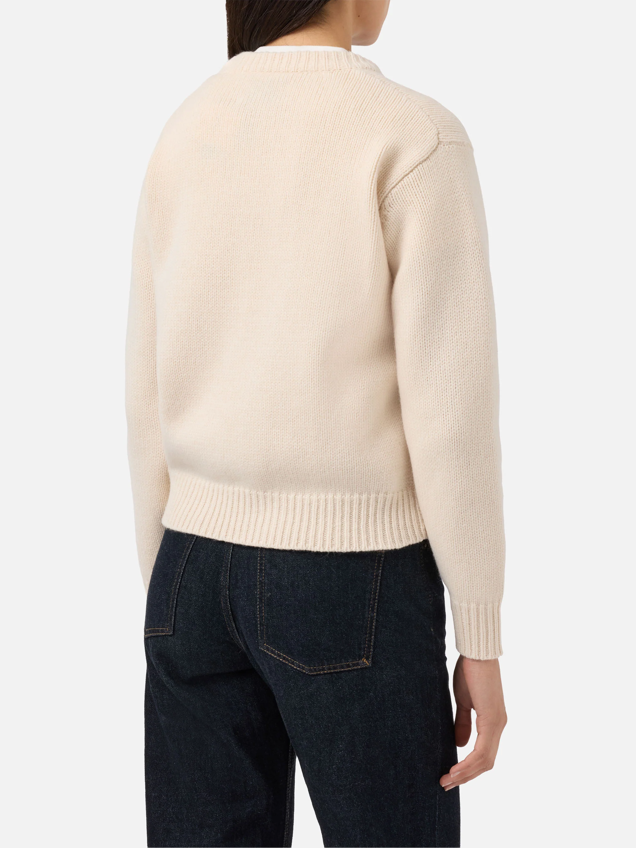 Maglione Kyla in lana bianco con jacquard Cortina - Image 3