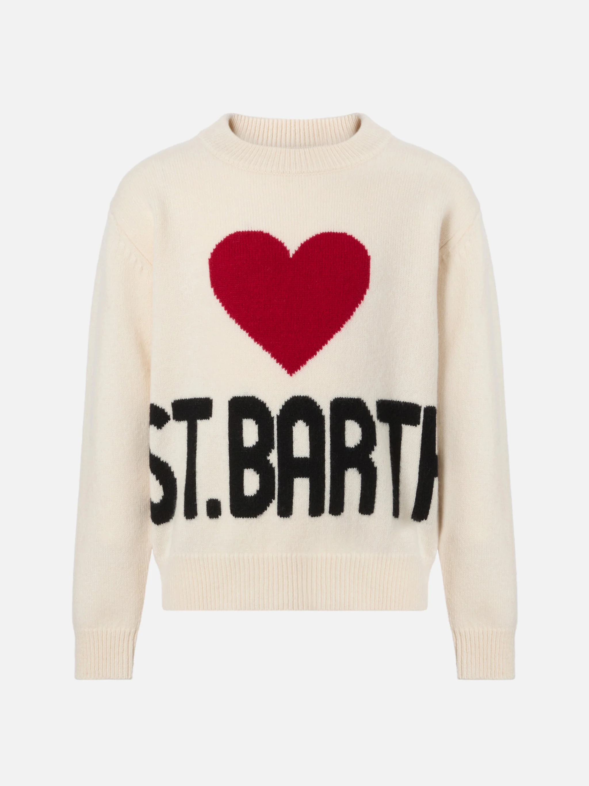 Girocollo Kyla in lana bianco con jacquard I love St. Barth - Image 2