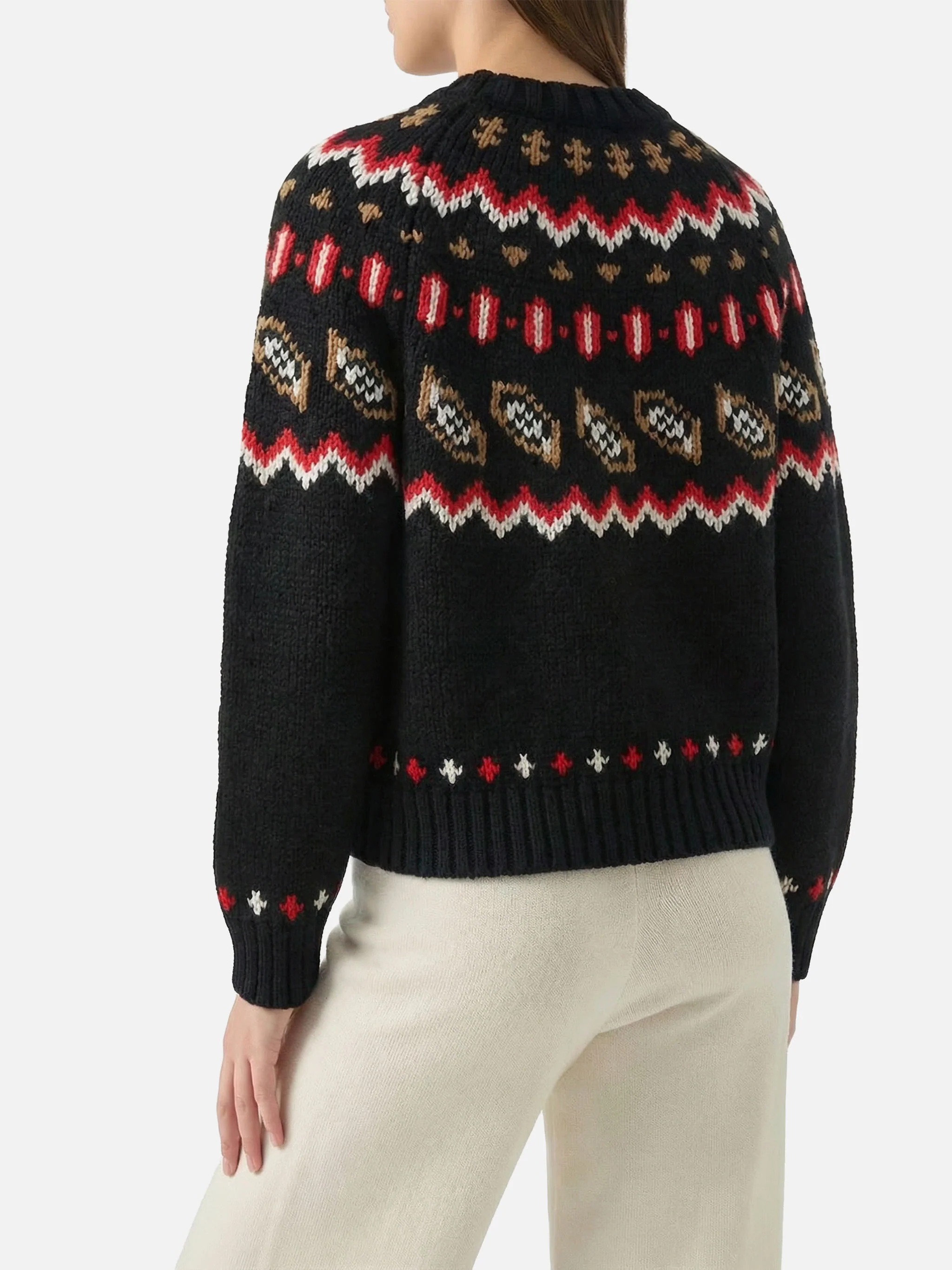 Maglione Kyla nero in lana con jacquard Apres Ski - Image 2