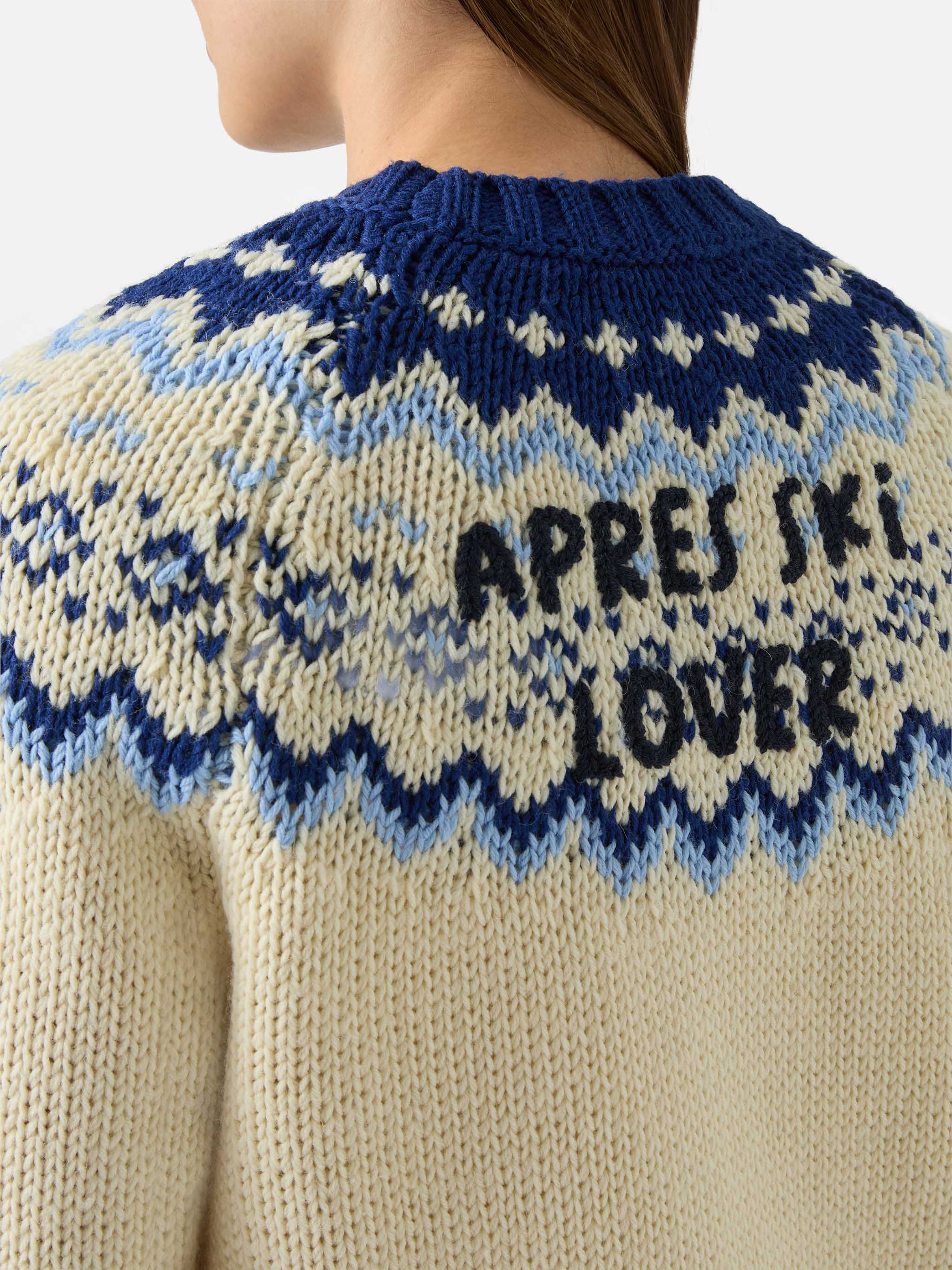 Maglione Kyla in lana grigio con jacquard St. Moritz - Image 3