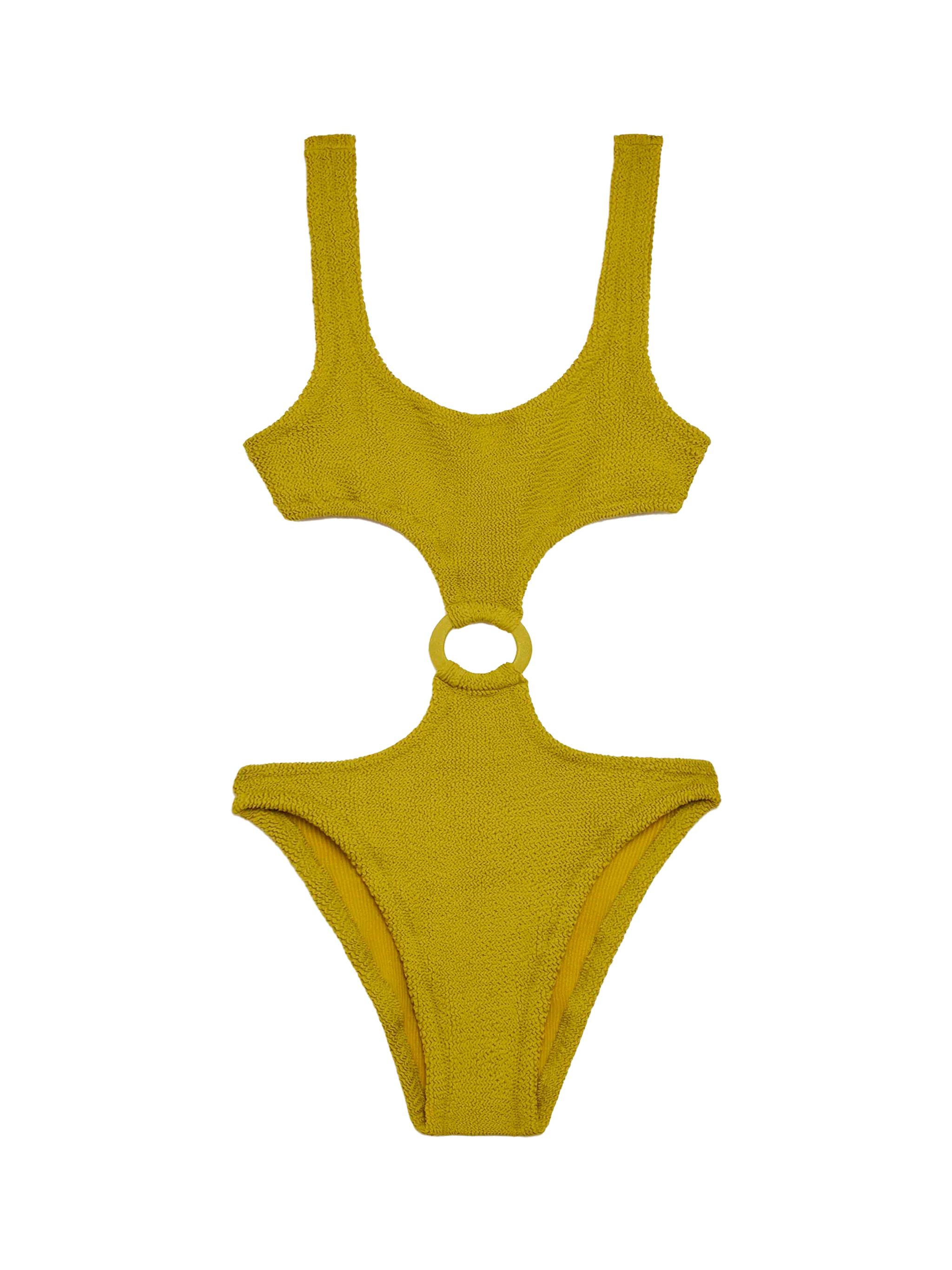 Costume intero cut-out Laurel in crinkle pistacchio
