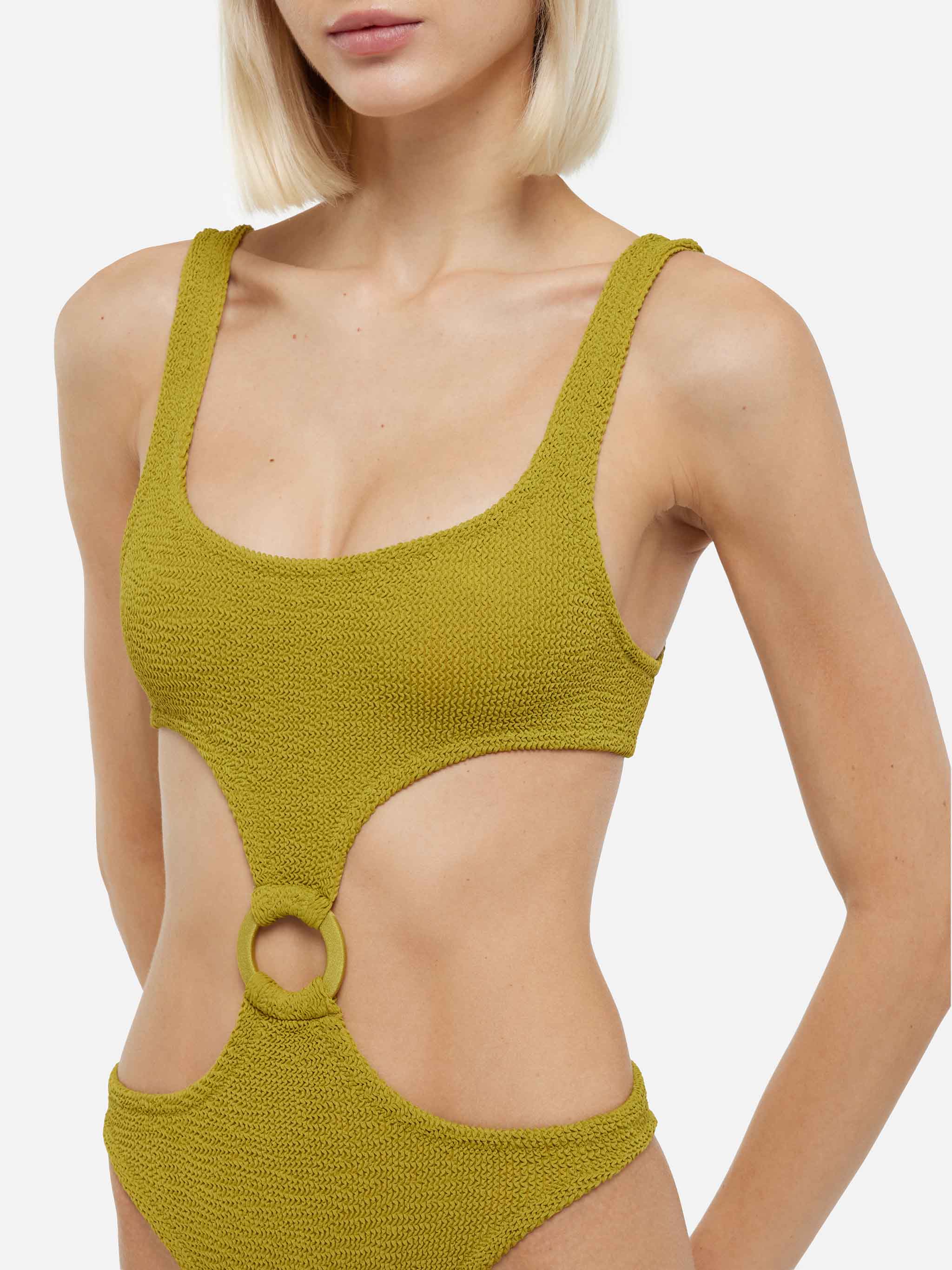 Costume intero cut-out Laurel in crinkle pistacchio - Image 5