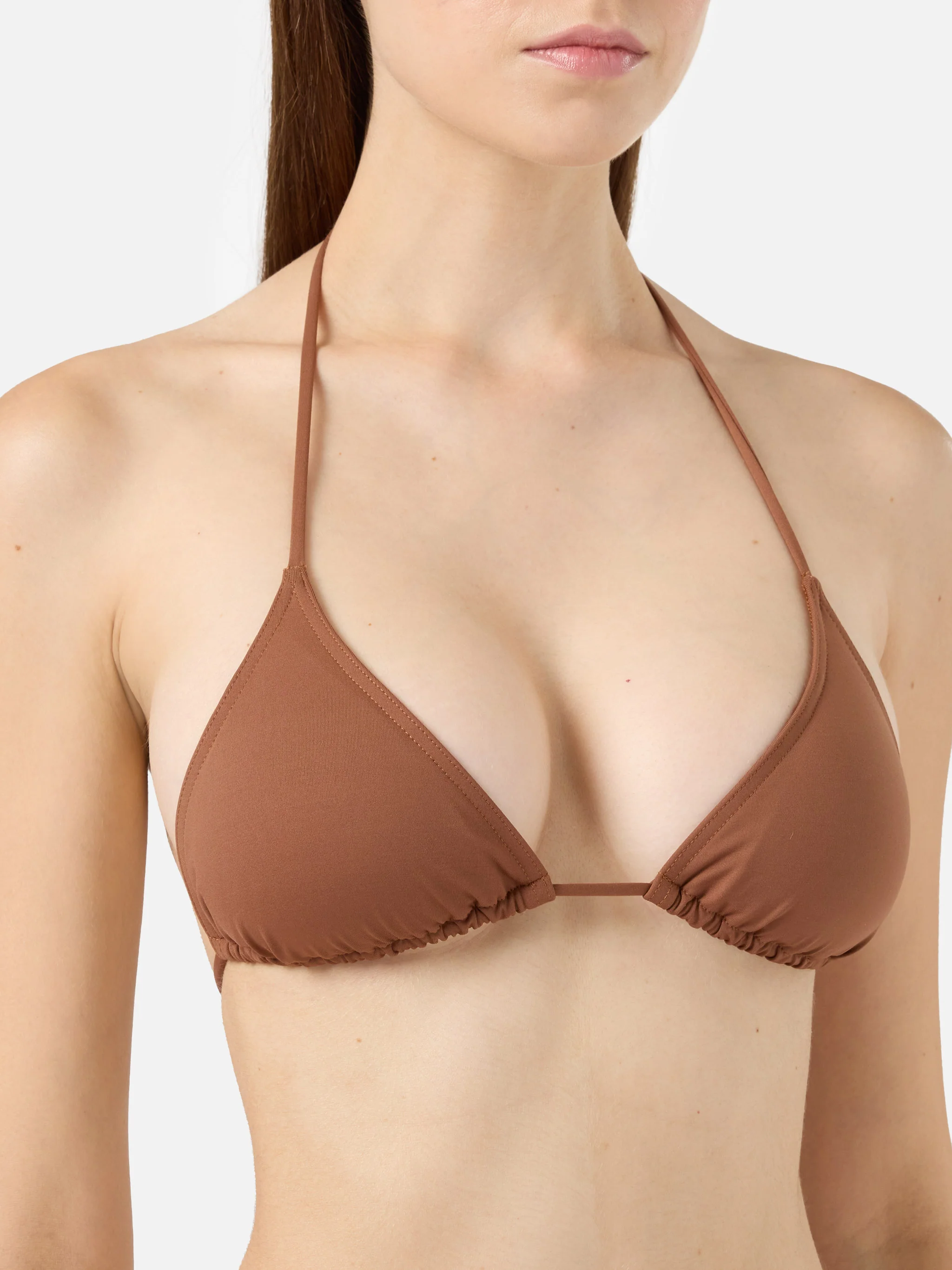 Leah top bikini triangolo marrone - Image 2
