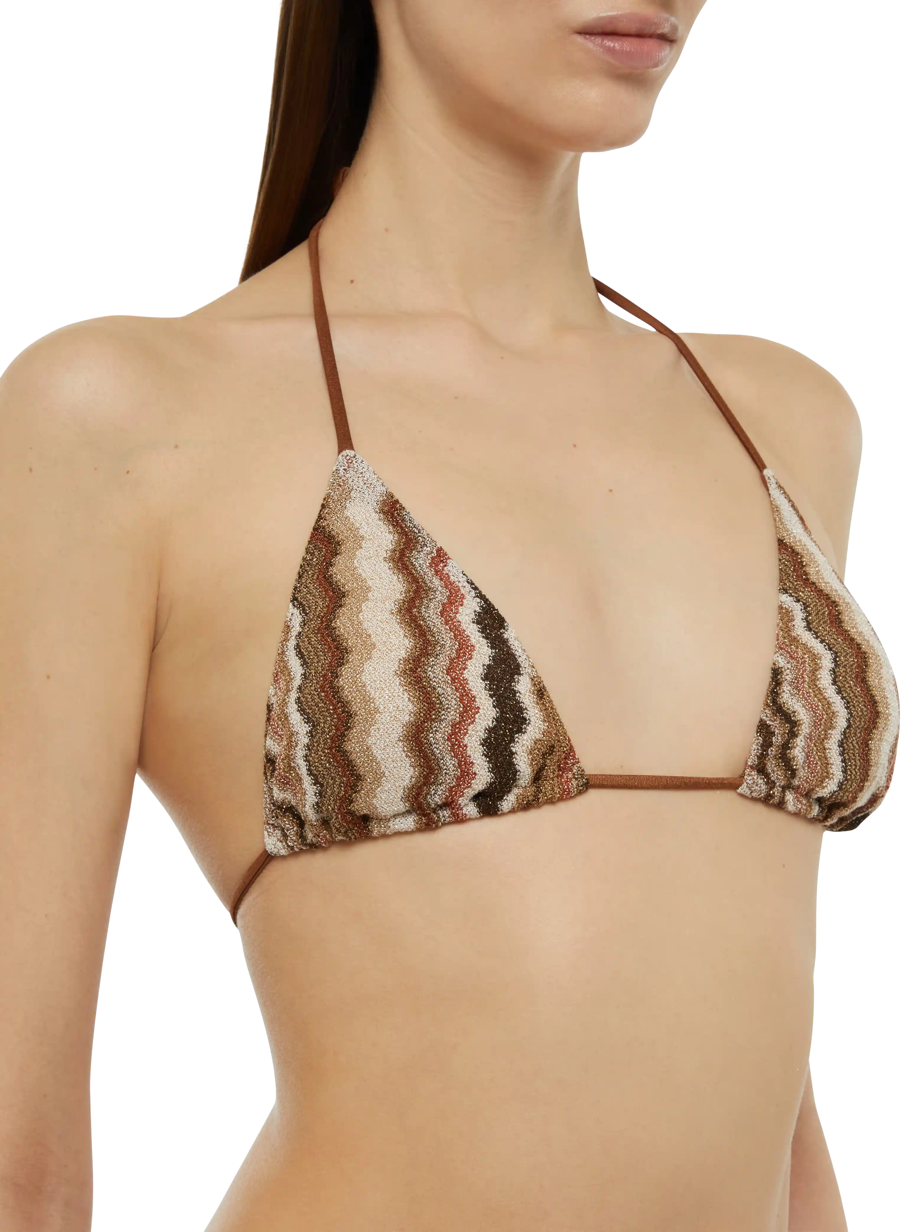 Leah top a triangolo in tessuto raschel con motivo chevron - Image 3