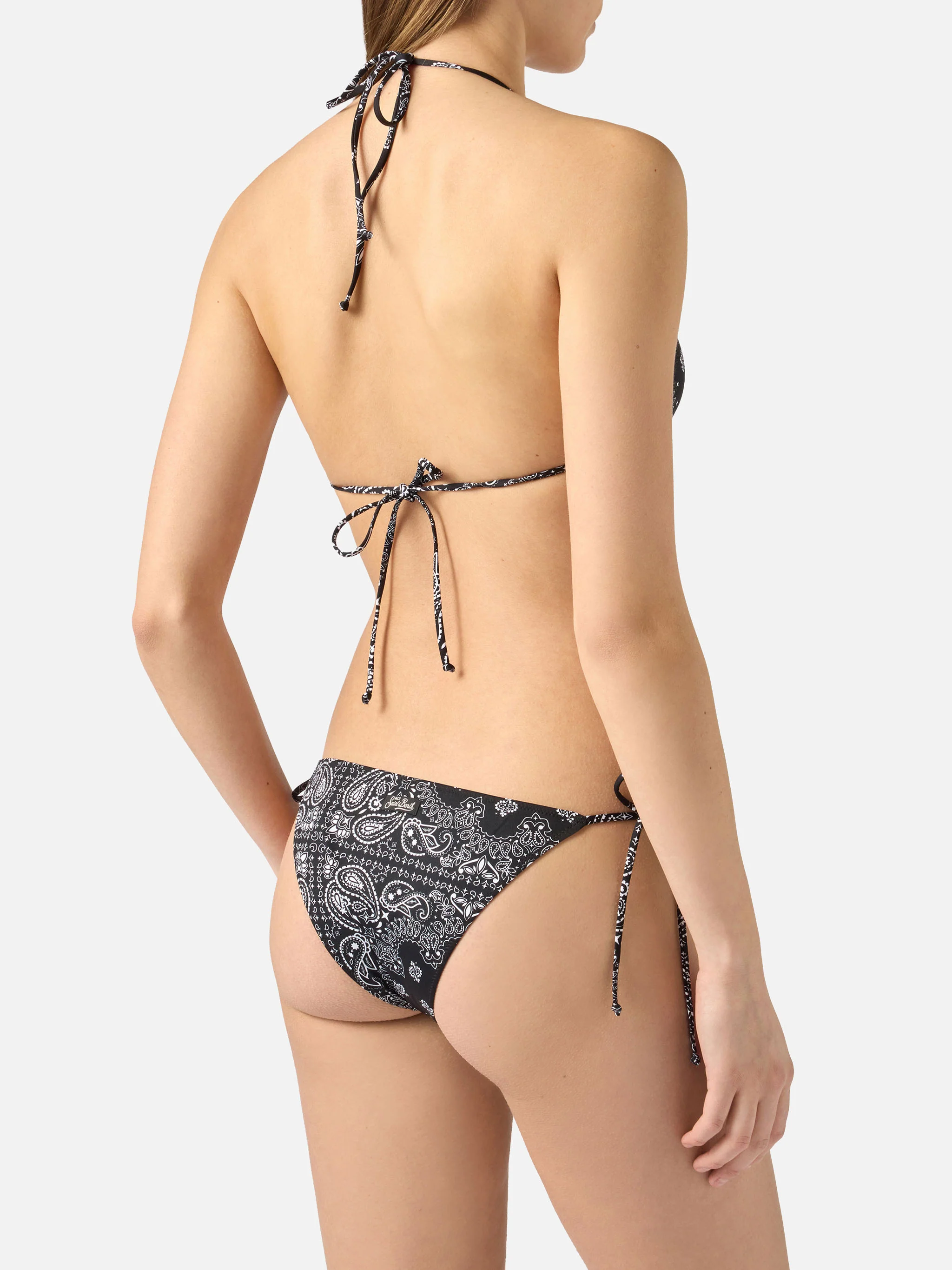 Bikini Leah Teen con stampa bandana nera - Image 3