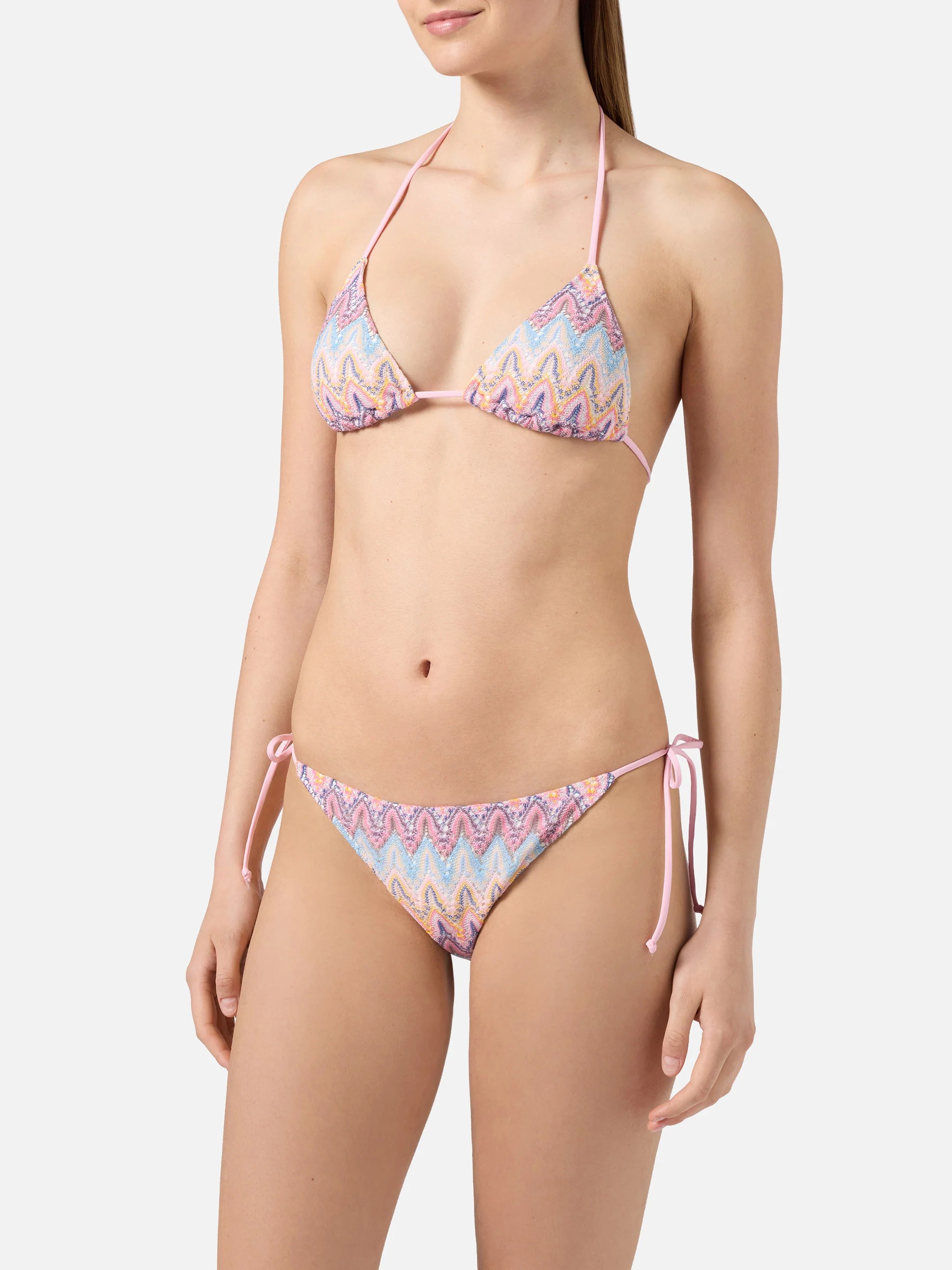 Bikini Leah Teen in raschel multicolor nei toni del rosa - Image 2