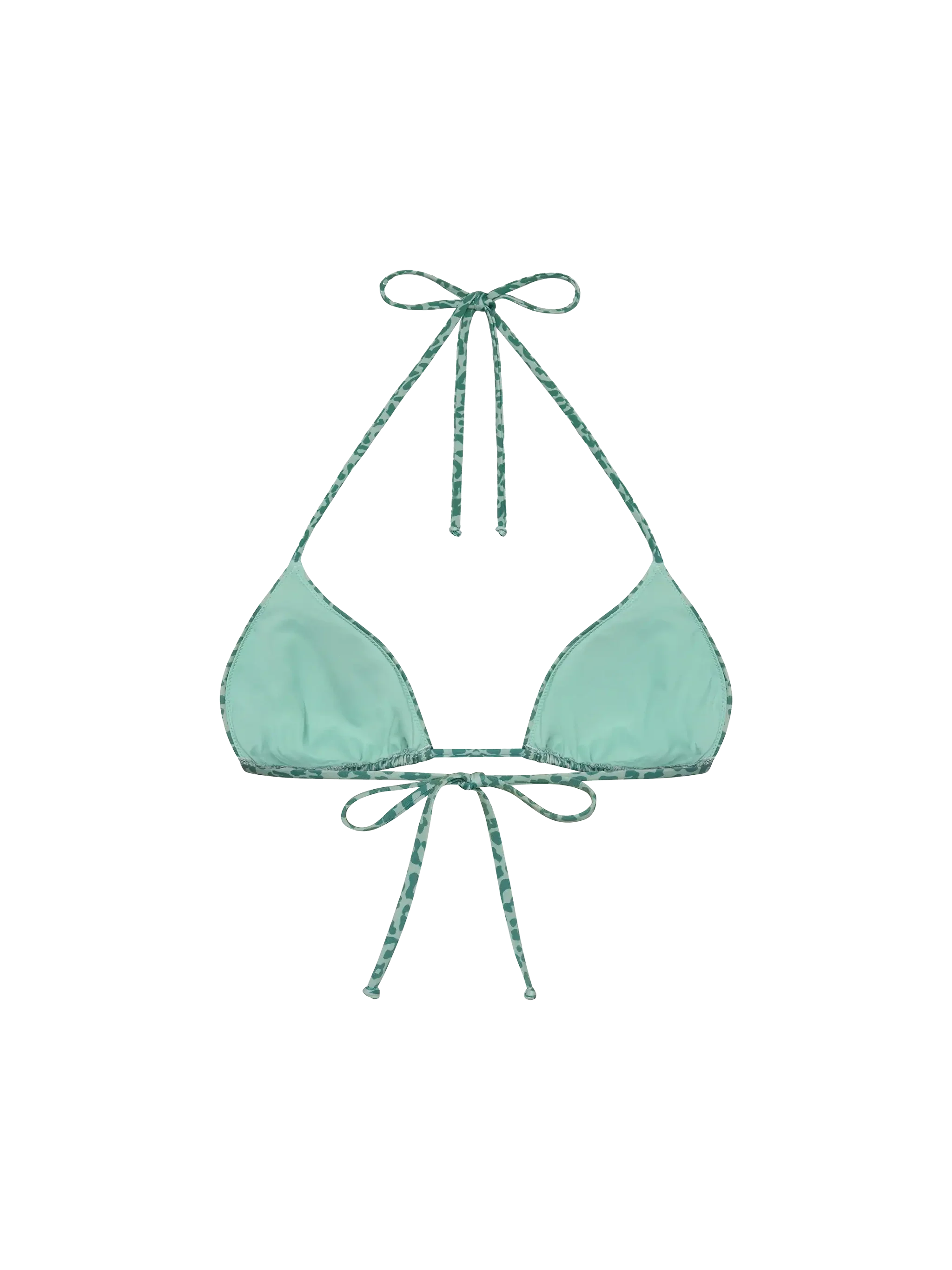 Leah top bikini triangolo con stampa animalier pastello - Image 2