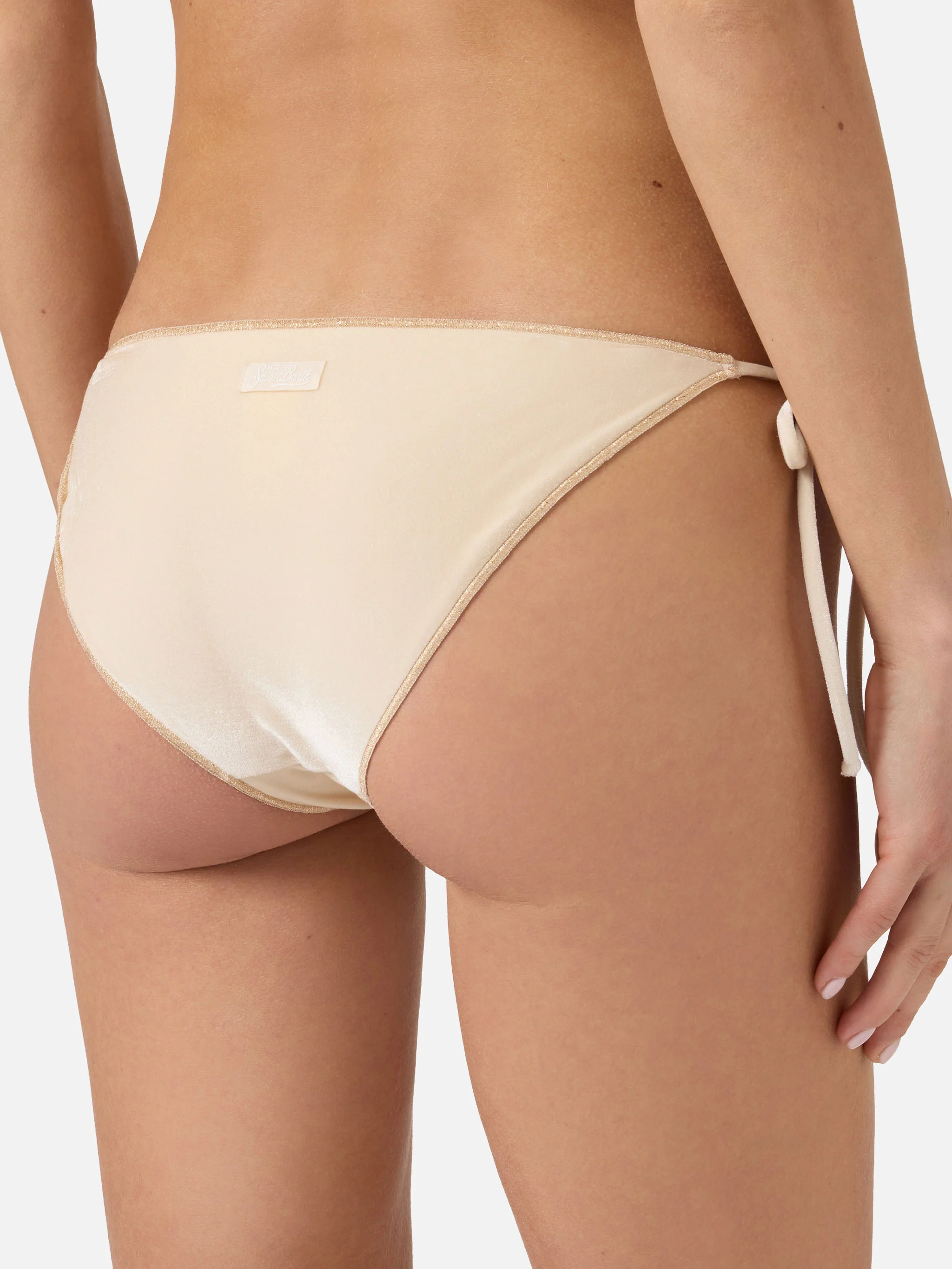 Bikini Leah Virgo Overlock in velluto oro - Image 4