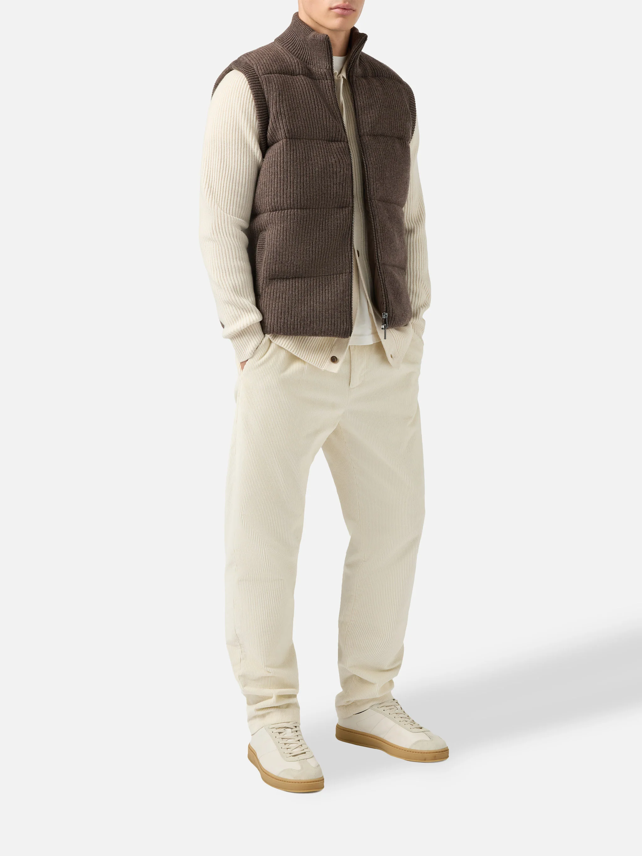 Gilet imbottito Leeds Knit nocciola - Image 2