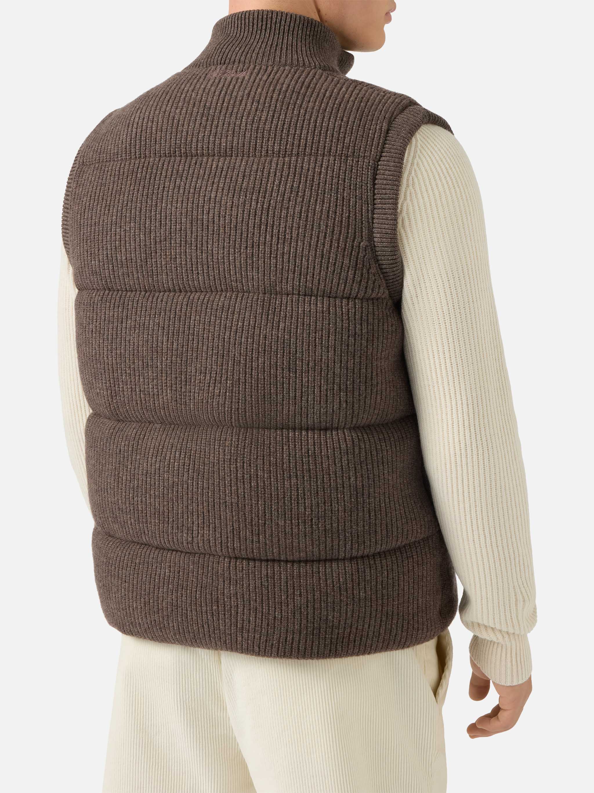 Gilet imbottito Leeds Knit nocciola - Image 3