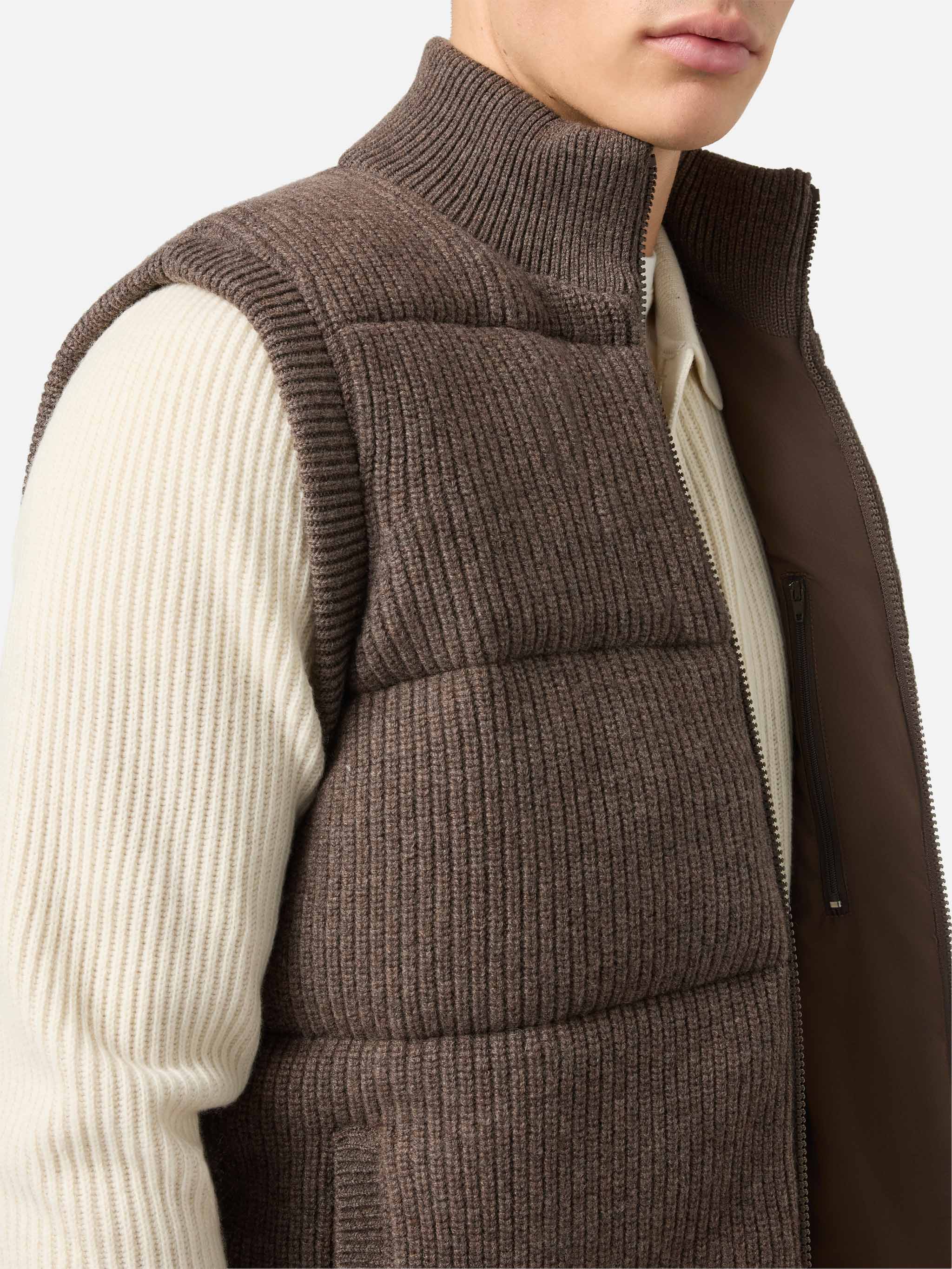 Gilet imbottito Leeds Knit nocciola - Image 4