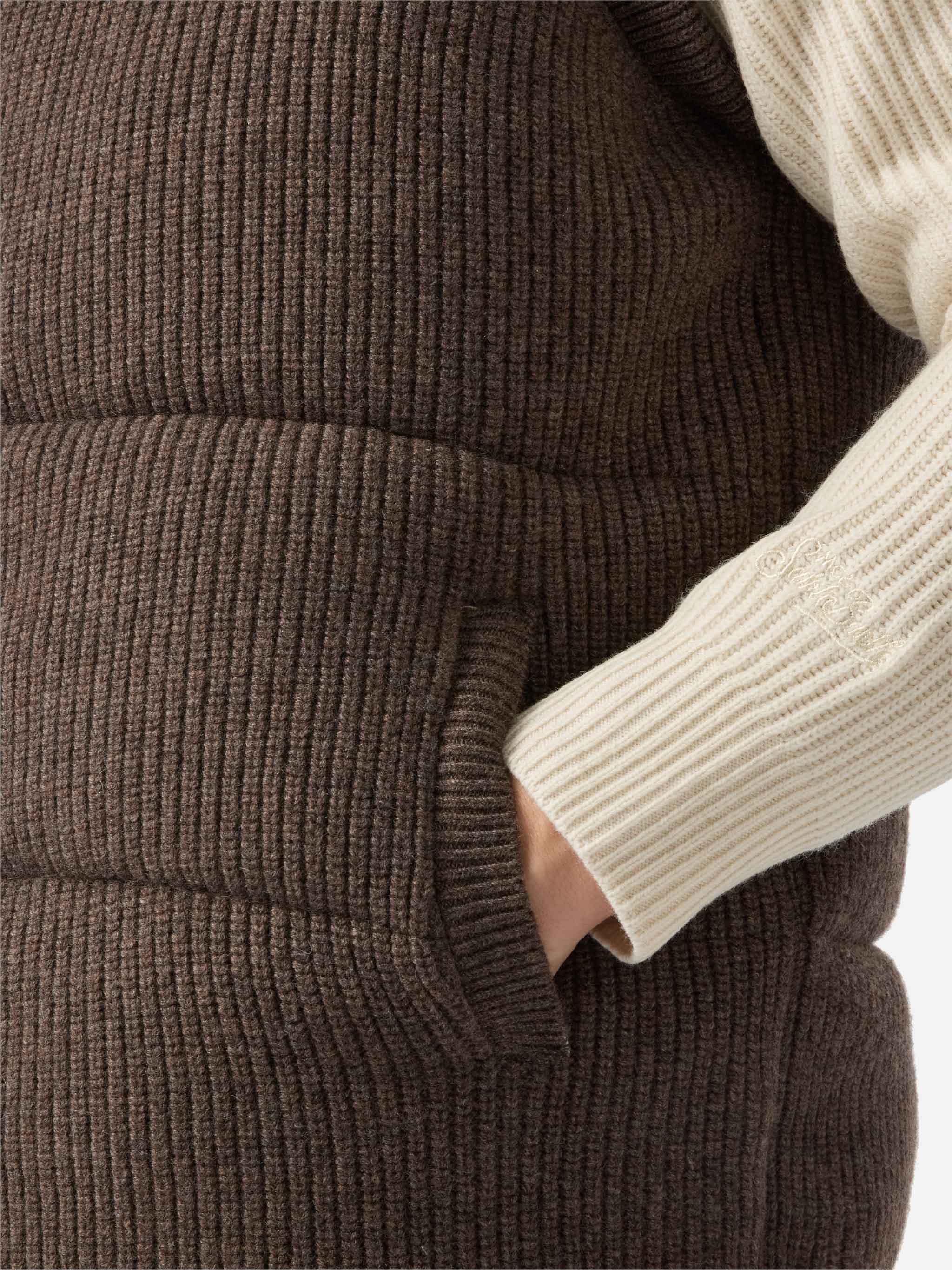 Gilet imbottito Leeds Knit nocciola - Image 5