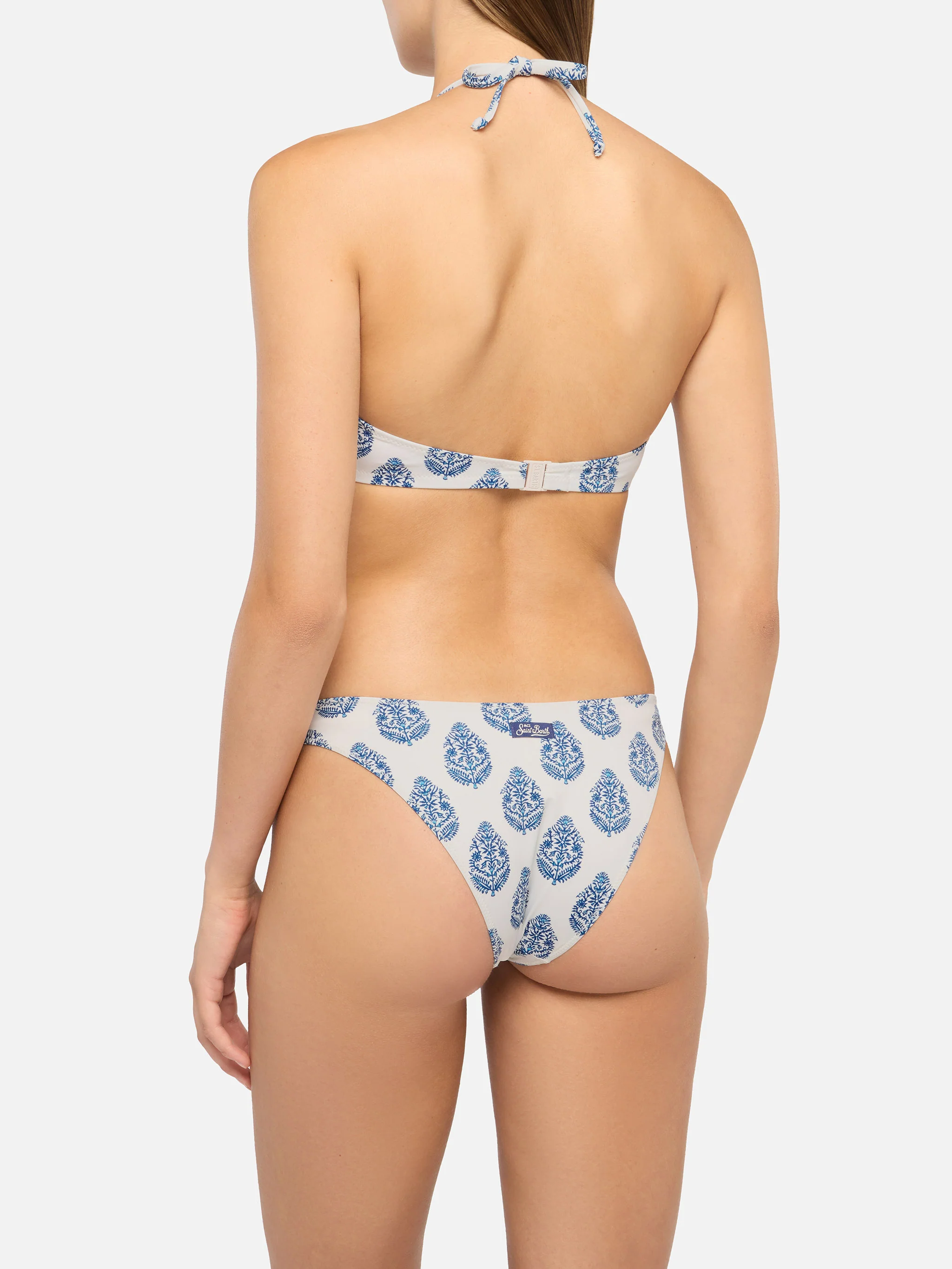 Bikini triangolo fisso Gaia Lido con slip classico e stampa paisley - Image 4
