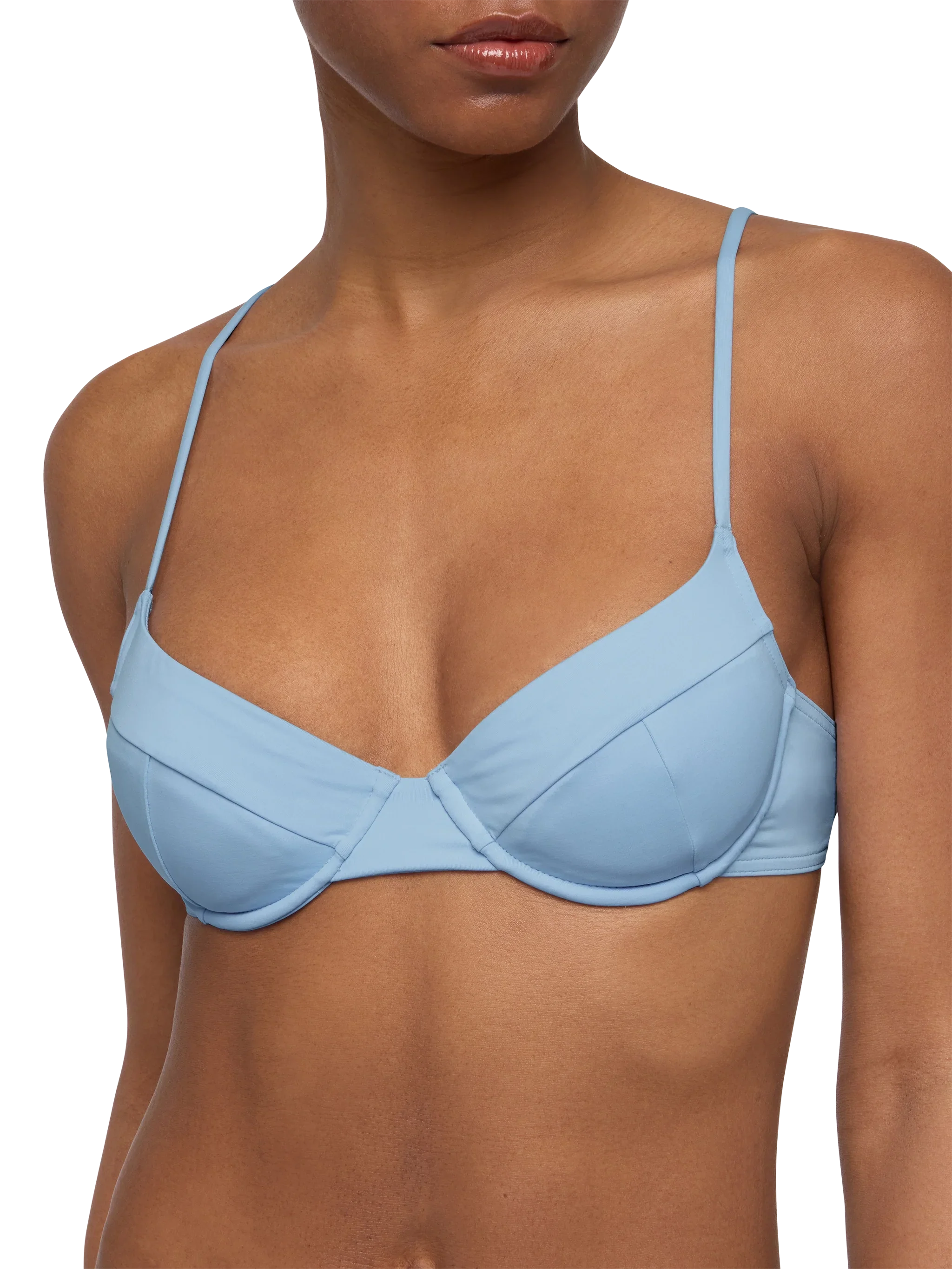 Bikini Bea Lido azzurro con top a bralette con ferretto e slip classici - Image 5