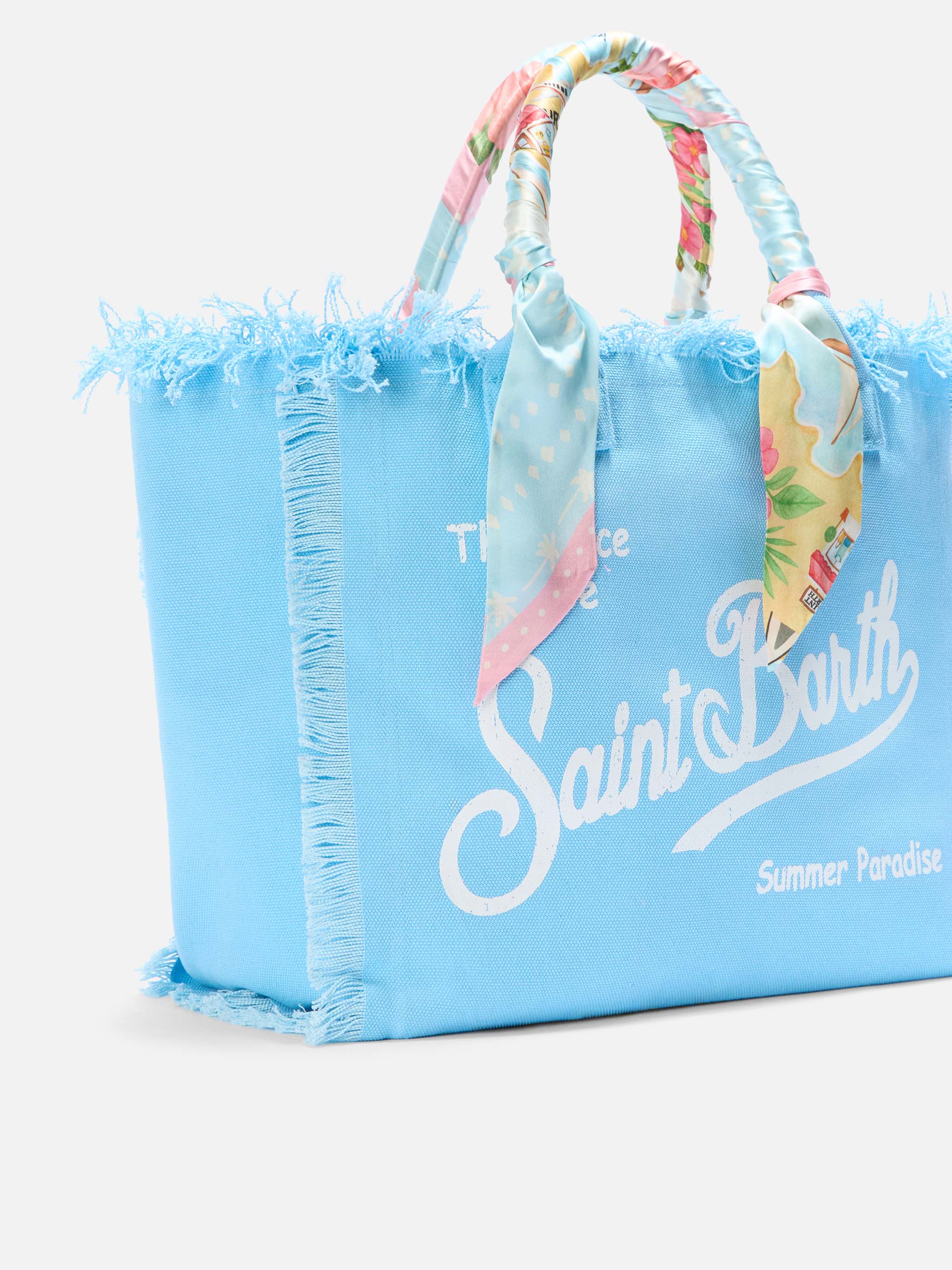 Borsa Vanity regular in canvas azzurro con twill removibile - Image 3