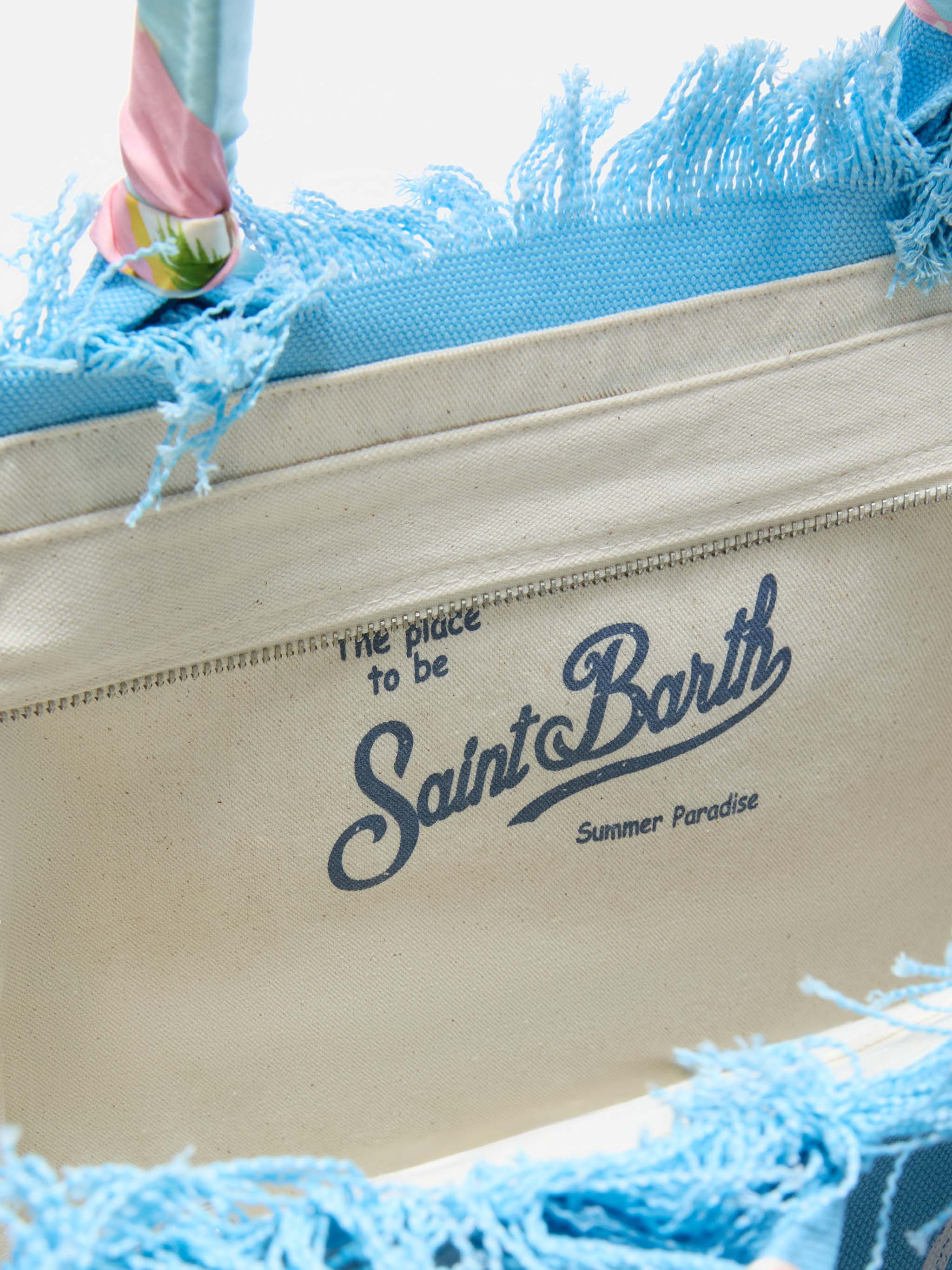 Borsa Vanity regular in canvas azzurro con twill removibile - Image 4