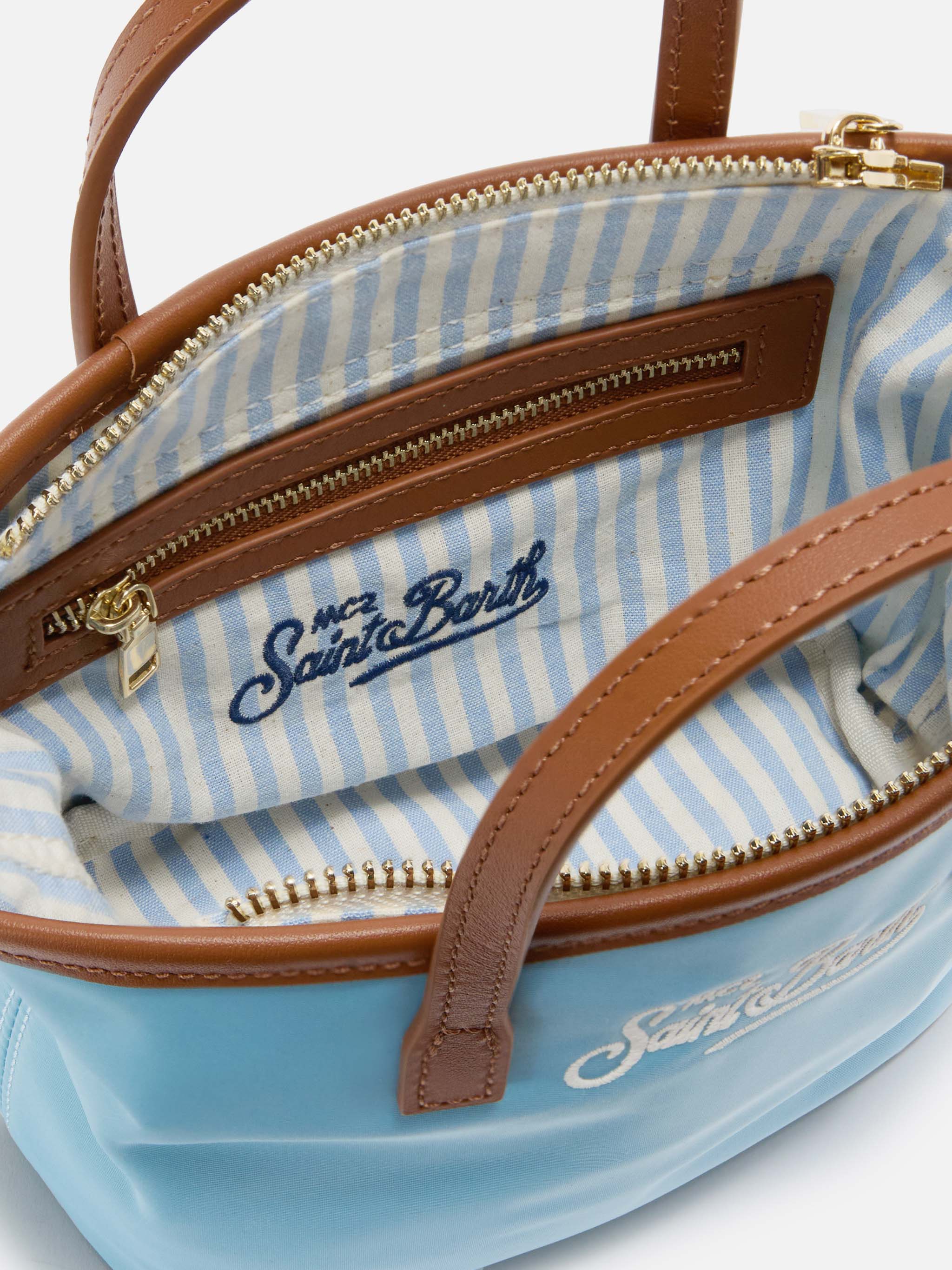 Borsa City mini in nylon azzurra - Image 5