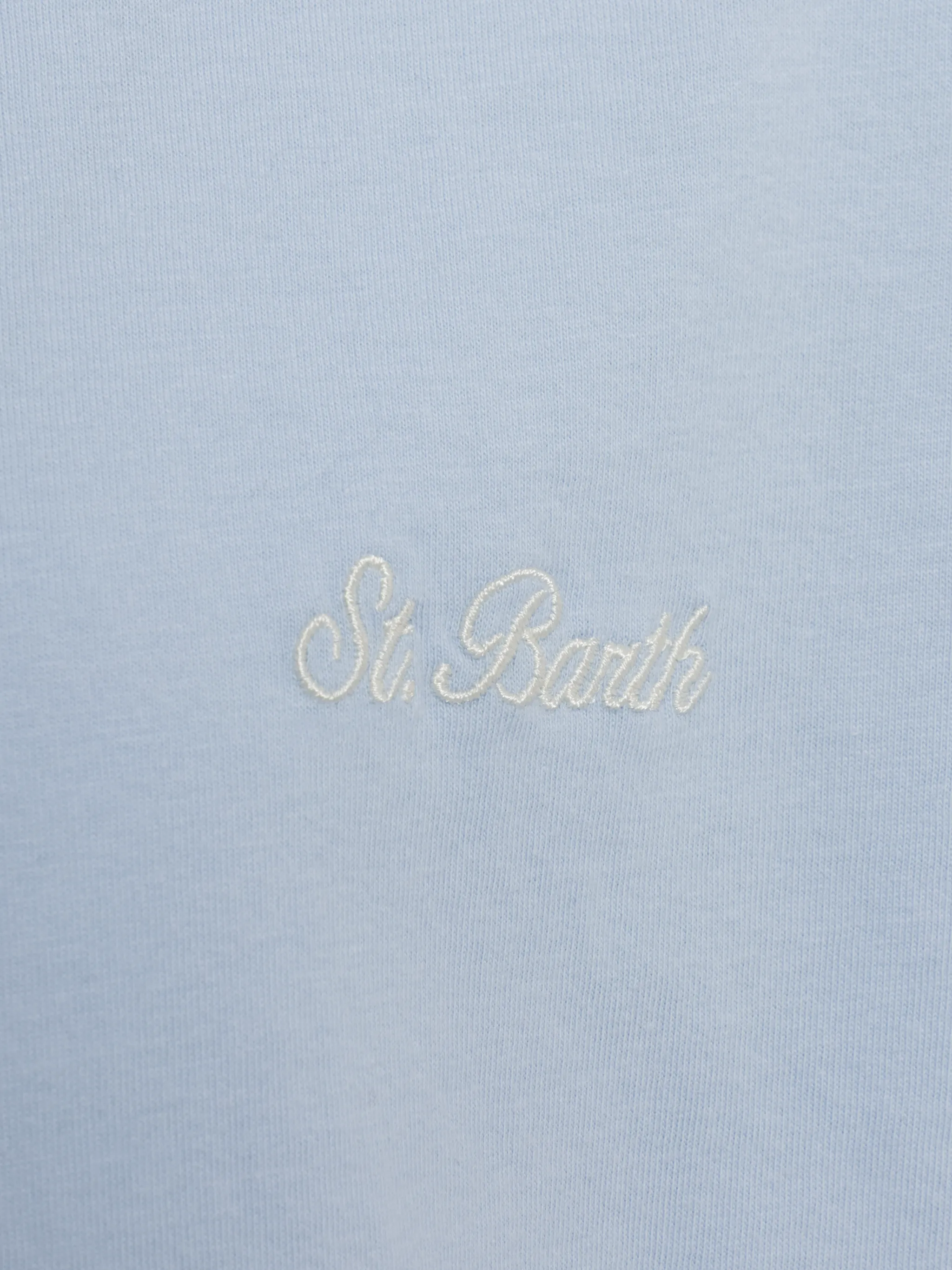 T-shirt Dover azzurro chiaro in jersey di cotone con ricamo St. Barth - Image 2