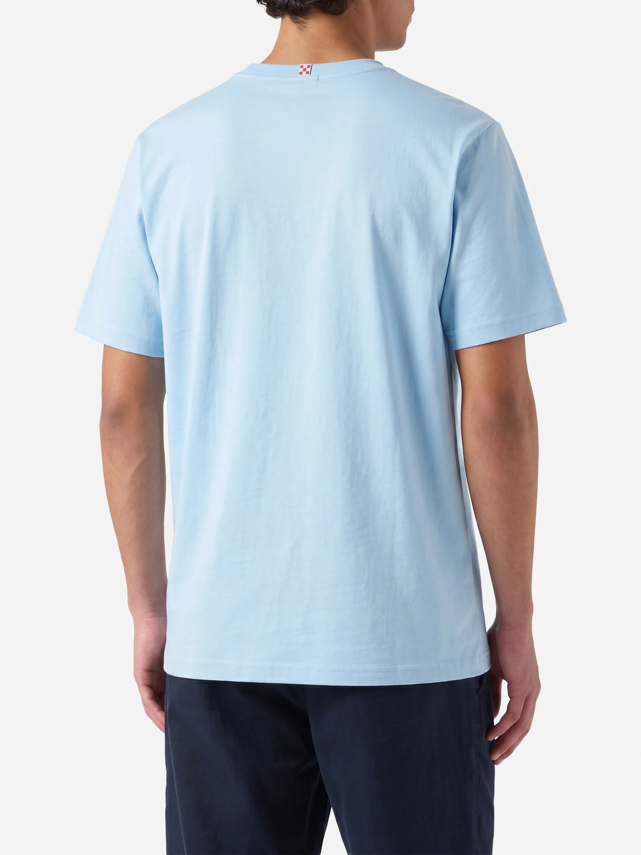 T-shirt Man azzurro con stampa paperella scooter | Special Edition - Image 3