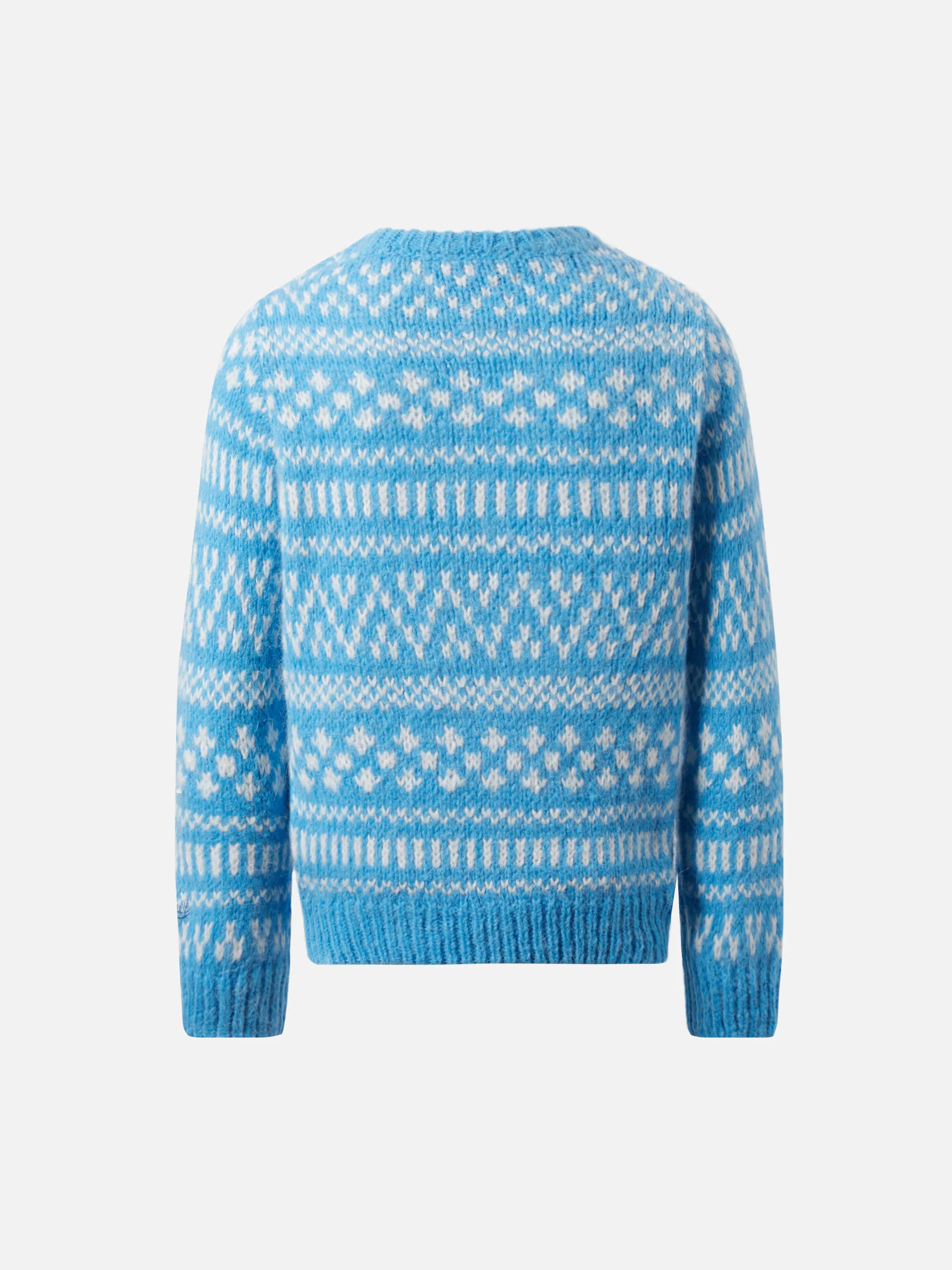 Girocollo Douglas Soft azzurro con ricamo Prince of Chalet - Image 3
