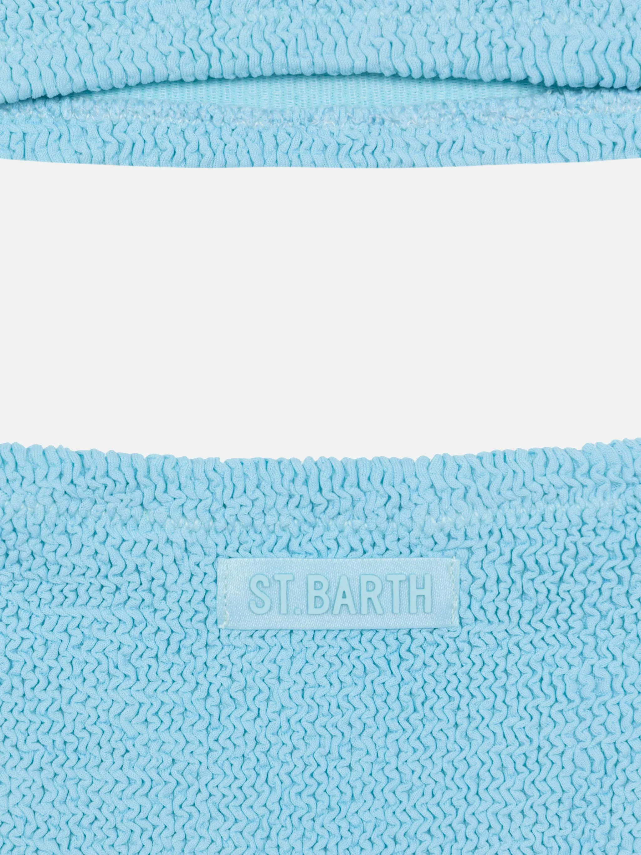 Bikini a triangolo Baker in crinkle azzurro - Image 3