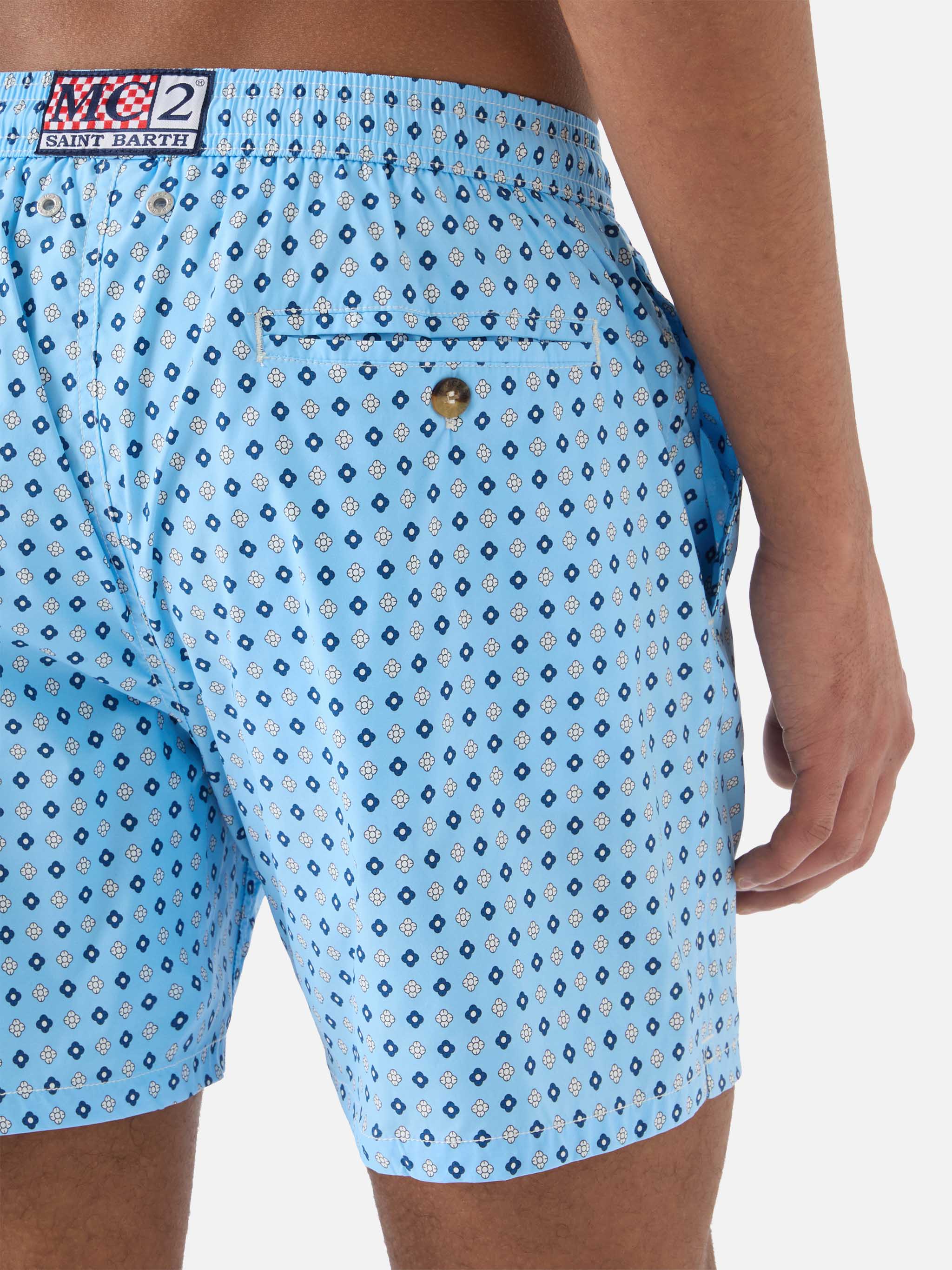 Costume mare Lighting Micro azzurro con stampa geometrica all-over - Image 6