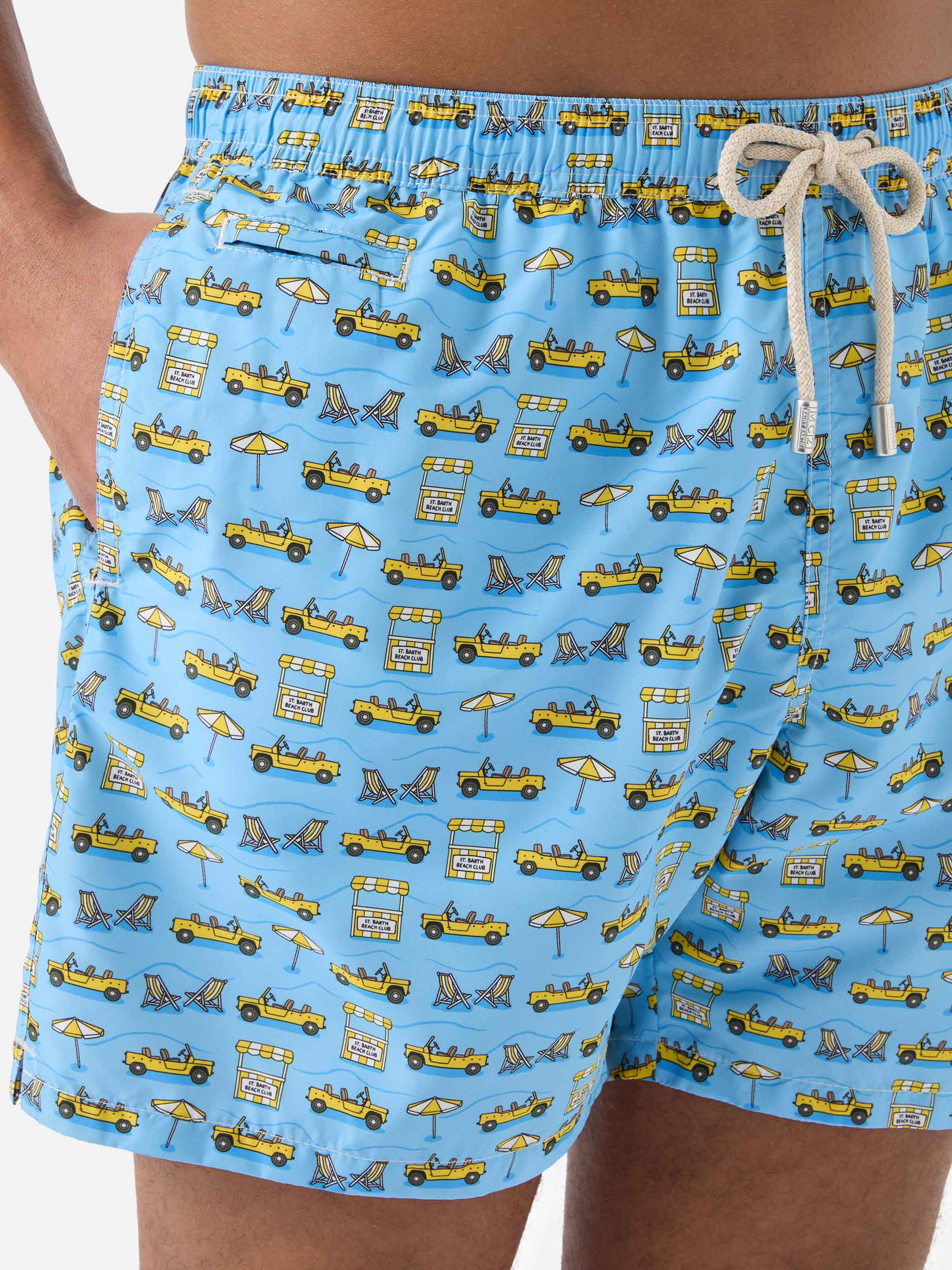 Costume mare Lighting Micro azzurro con stampa road to Formentera - Image 4