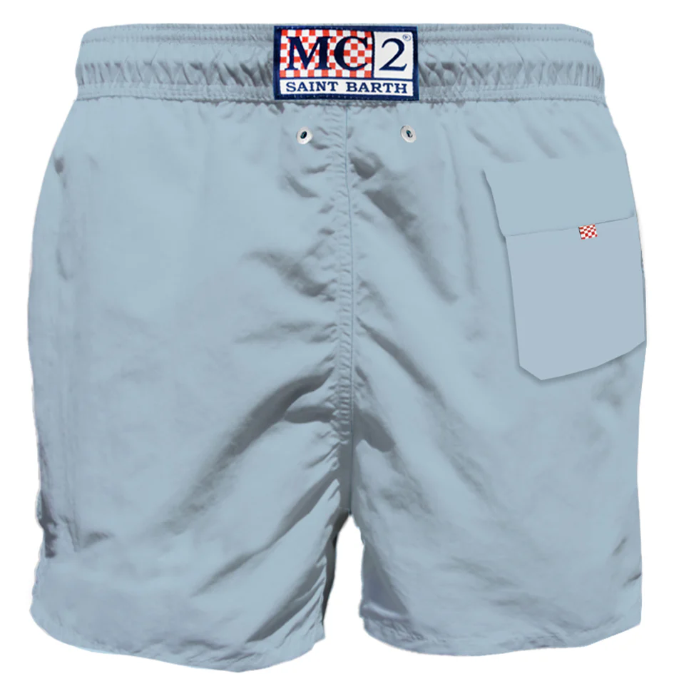 Costume mare Gustavia Pocket azzurro con ricamo - Image 2