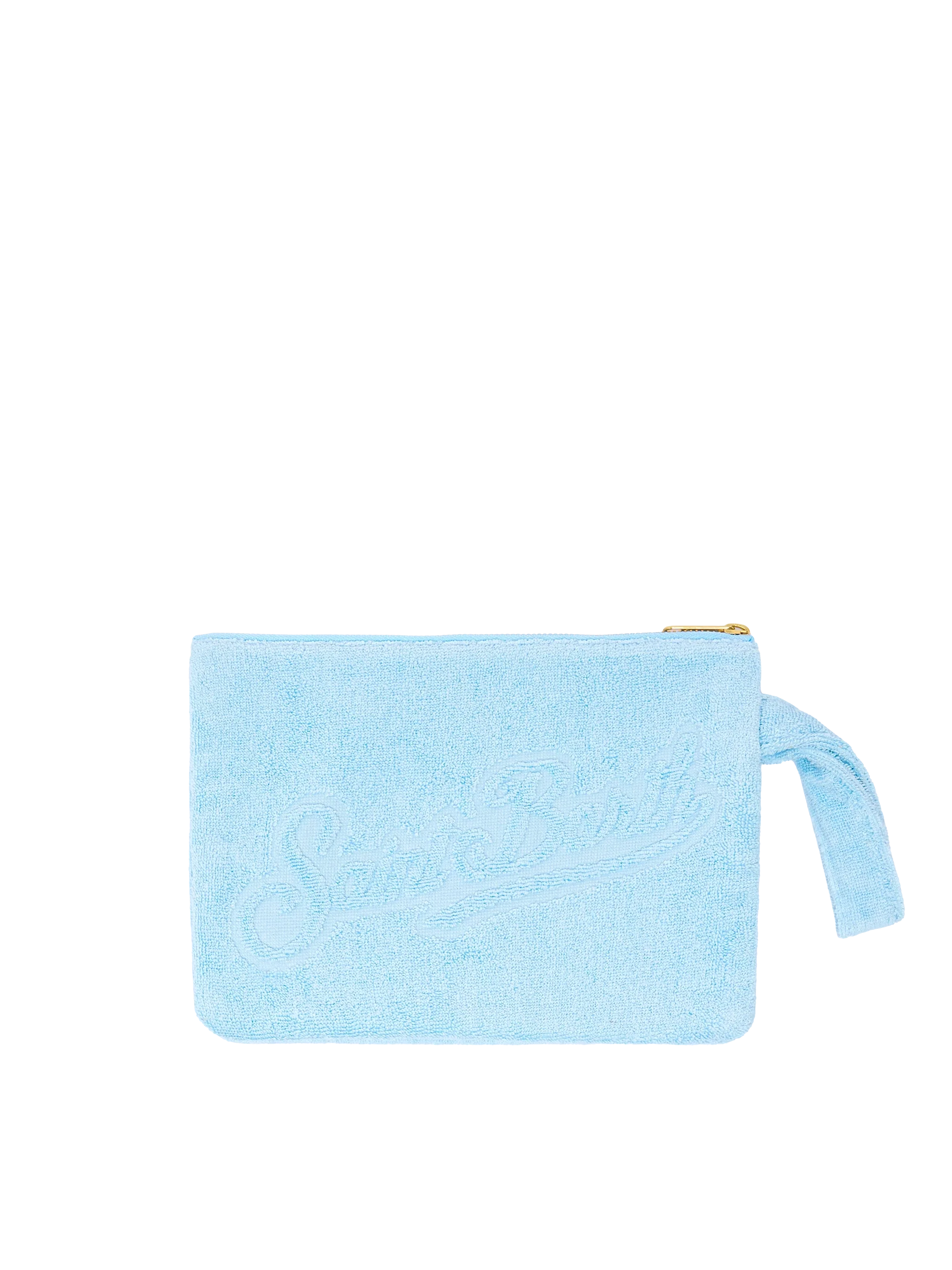 Pochette Pareasy azzurra con logo Saint Barth in jacquard - Image 3