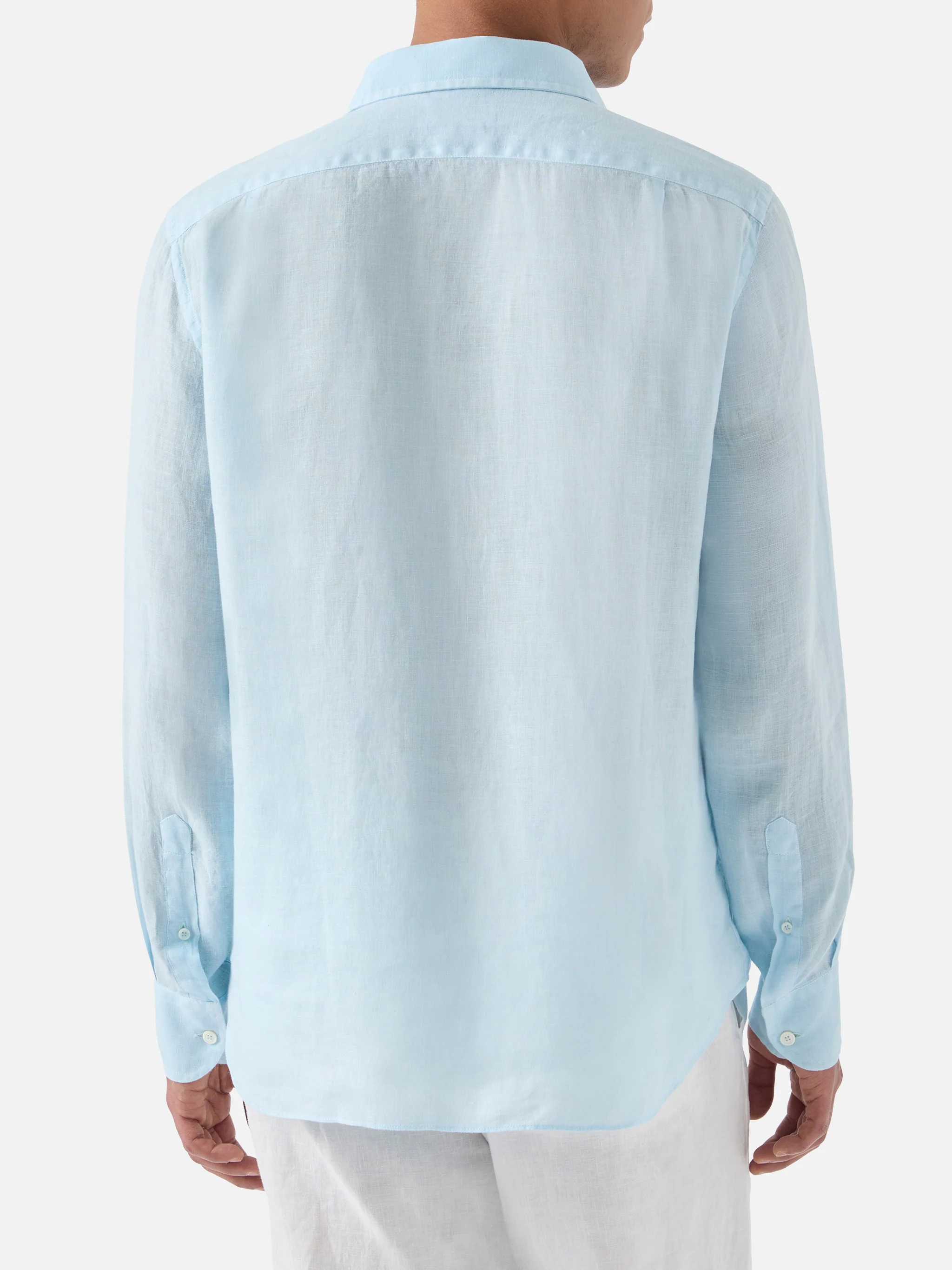 Camicia Raphael in puro lino azzurro - Image 3