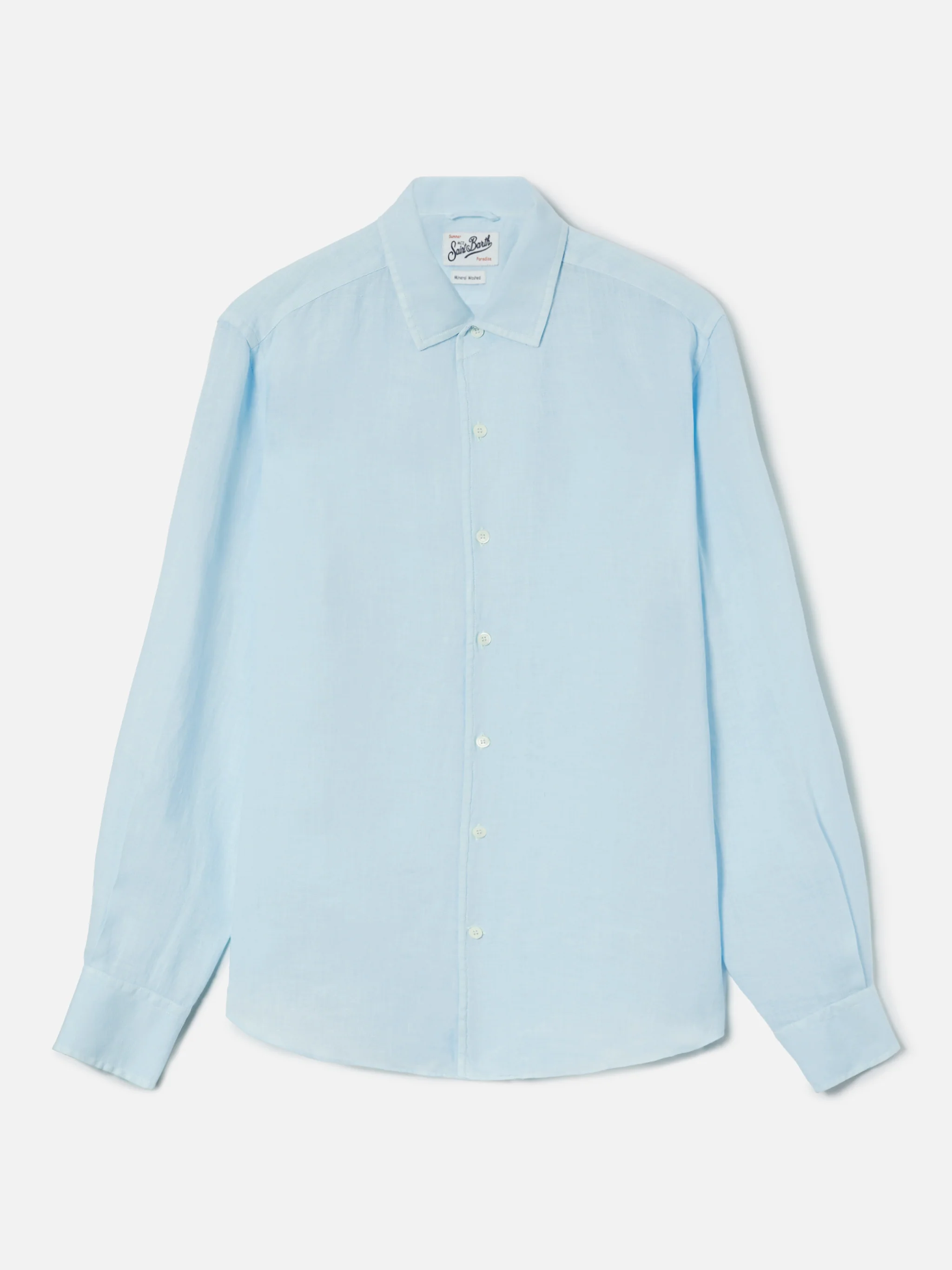 Camicia Raphael in puro lino azzurro - Image 5