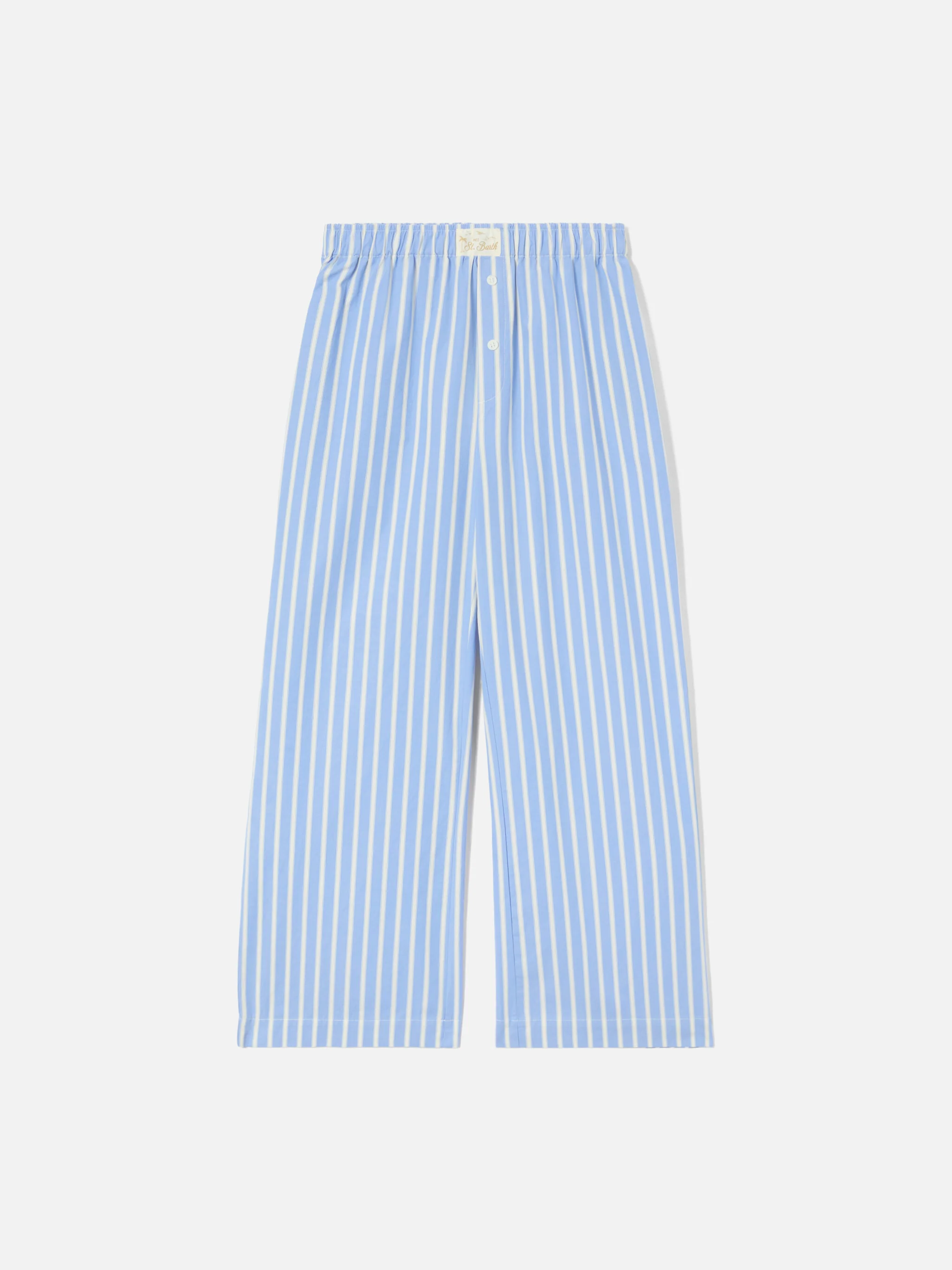 Pantaloni Doha in popeline a righe azzurre - Image 5