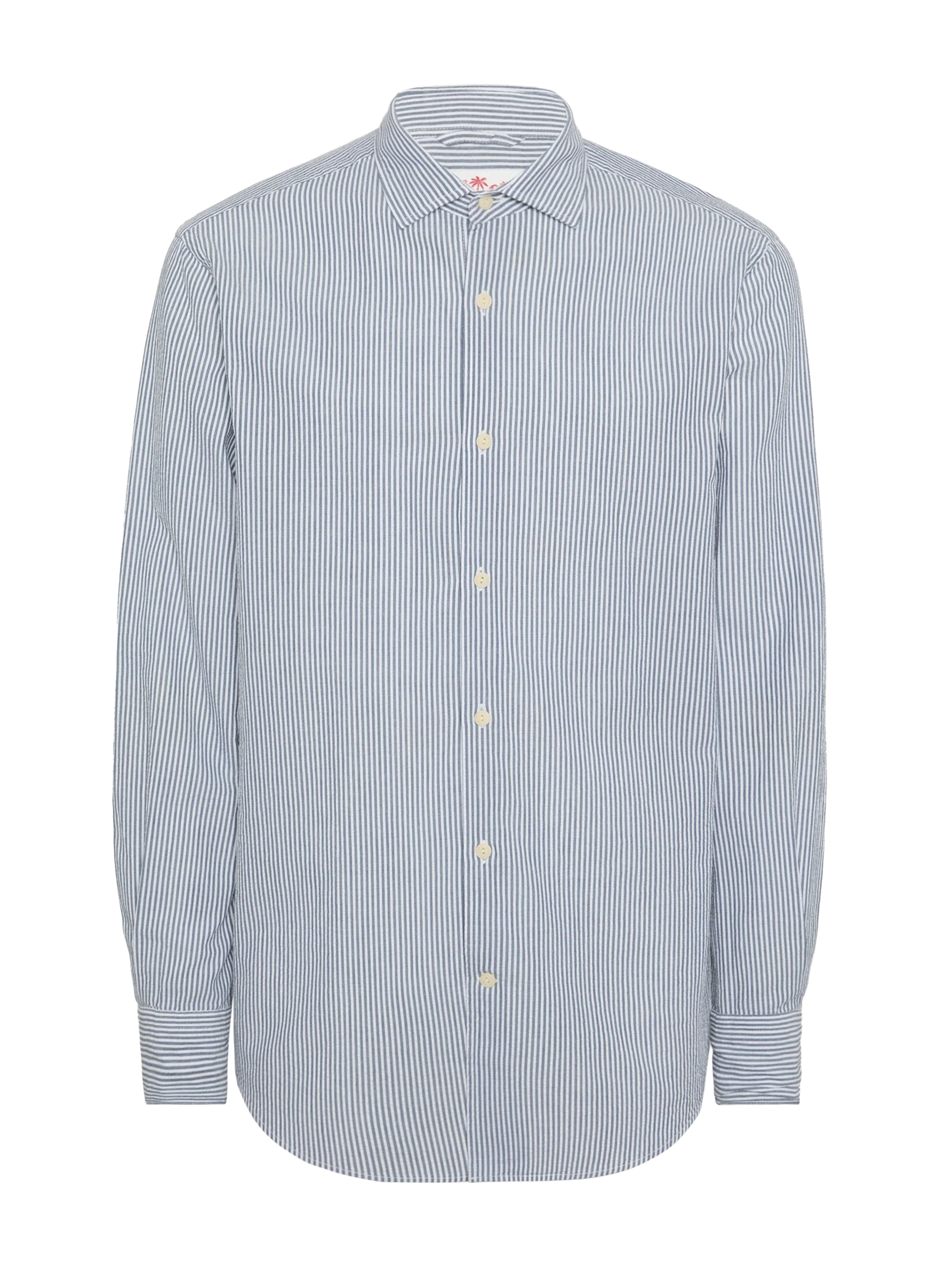 Camicia Pamplona in seersucker a righe azzurre - Image 4