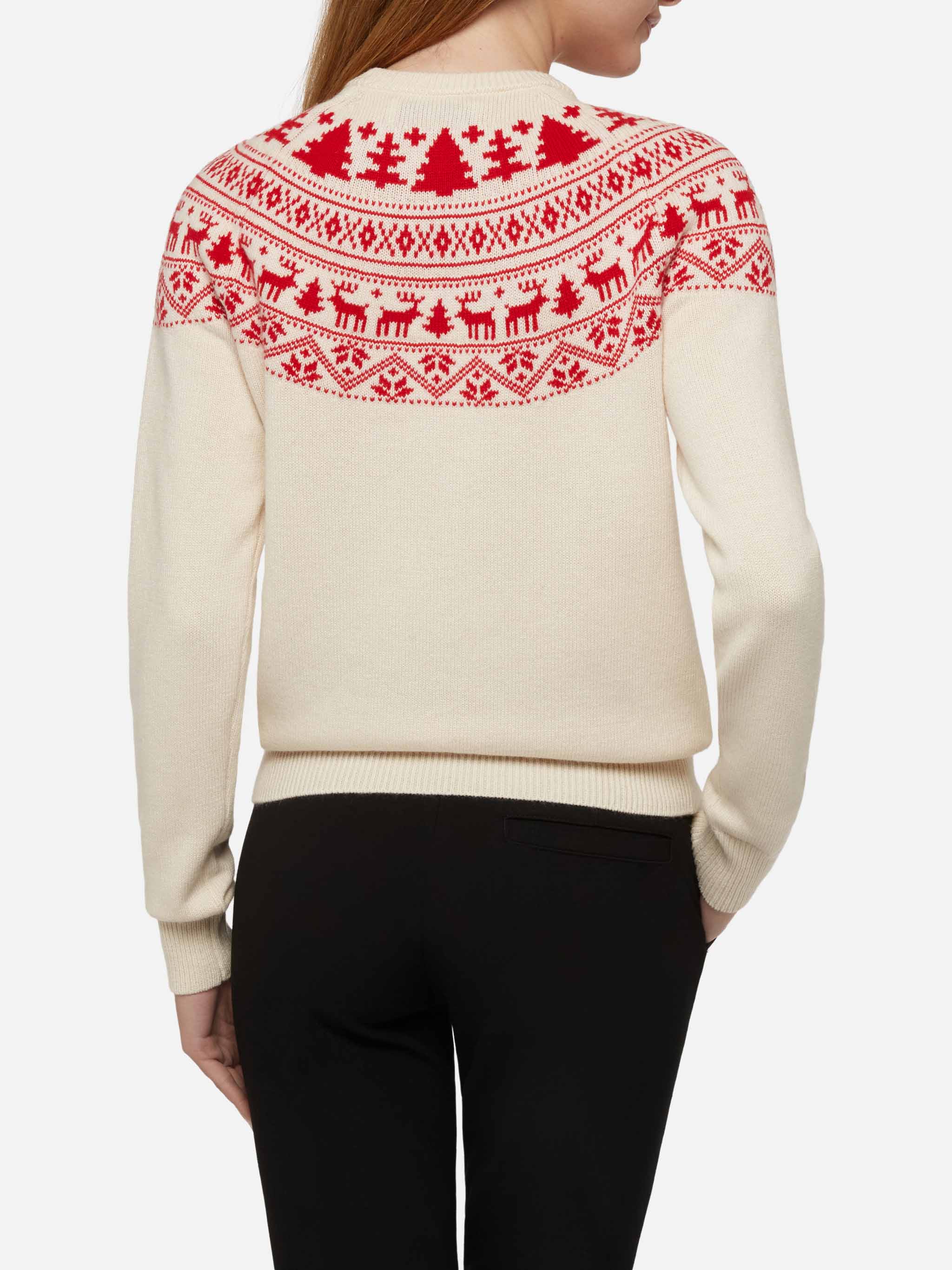 Maglione bianco New Queen con jacquard I'm not Santa - Image 3