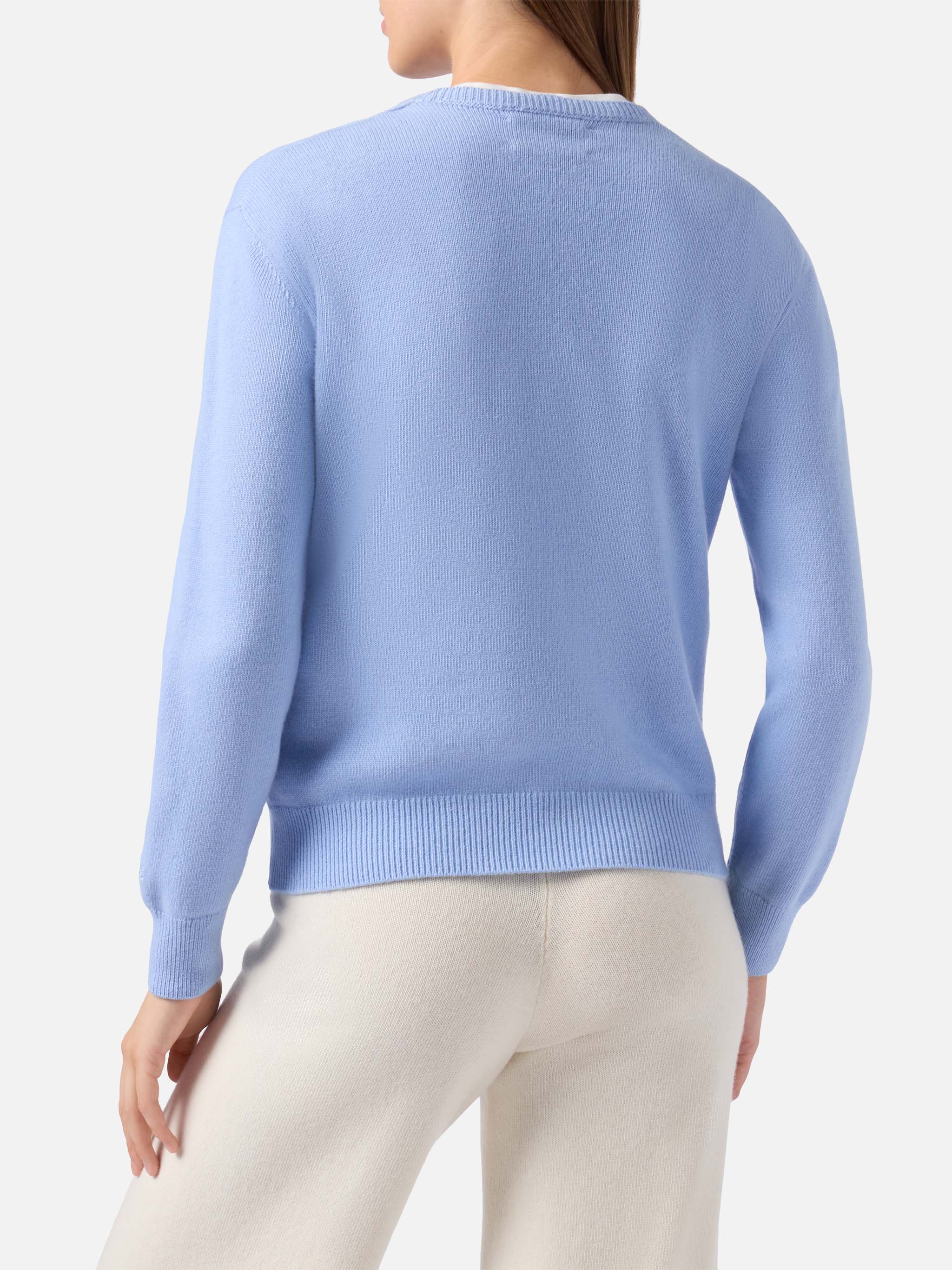 Maglione azzurro New Queen con ricamo Nessuno te l'ha chiesto - Image 5