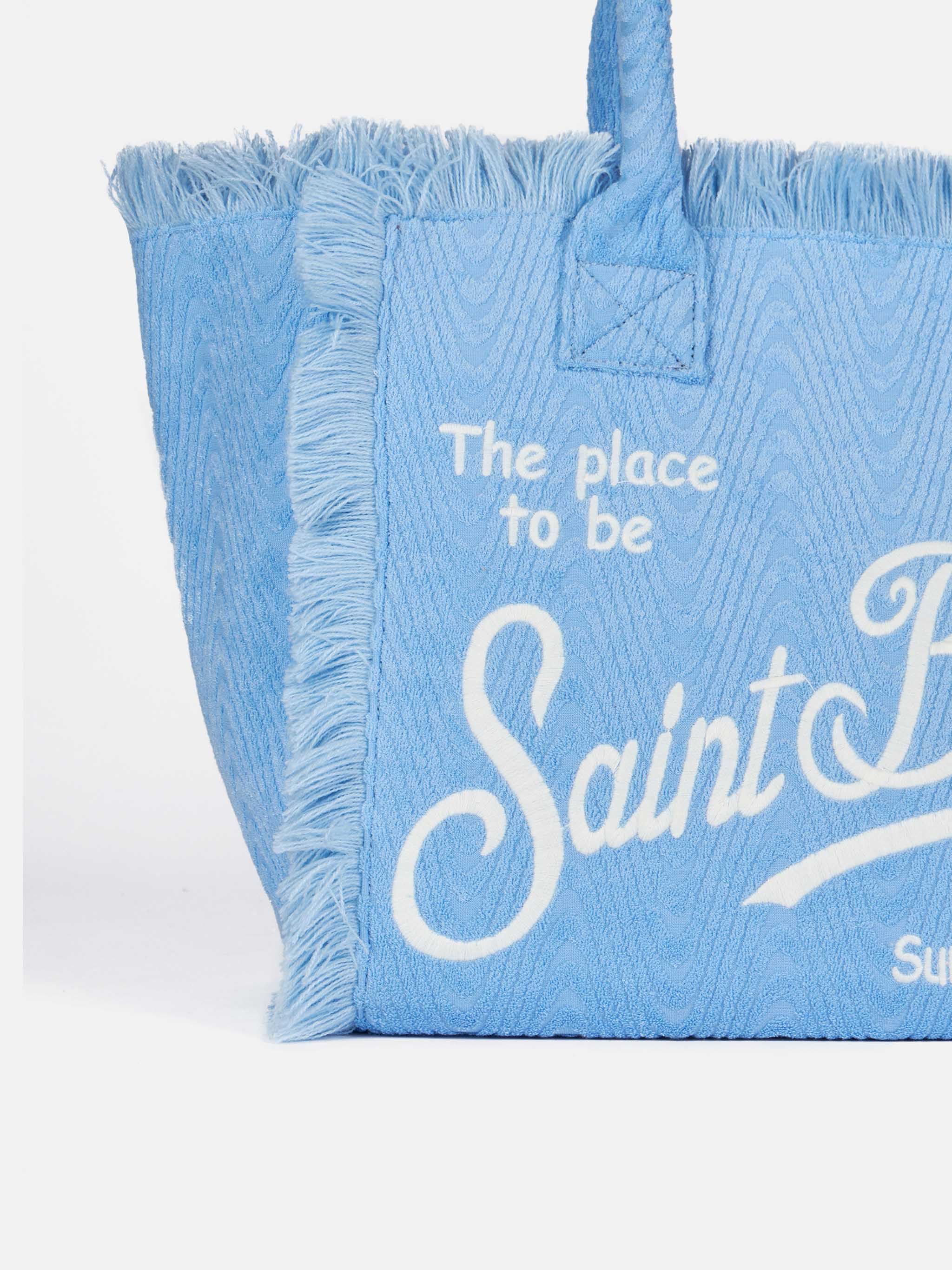 Borsa a spalla Vanity Sponge  in spugna azzurra in rilievo - Image 3