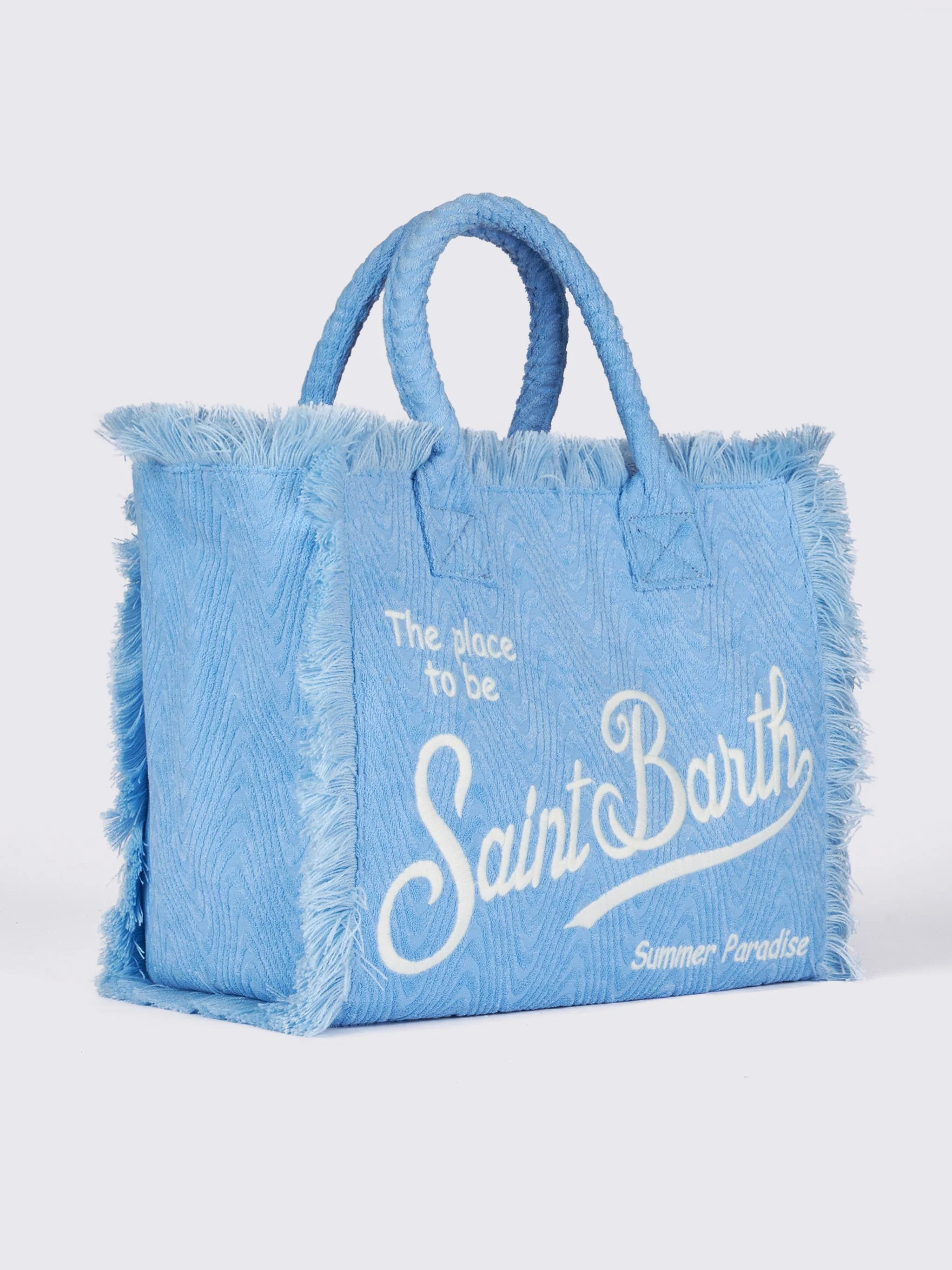Borsa a spalla Vanity Sponge  in spugna azzurra in rilievo - Image 4