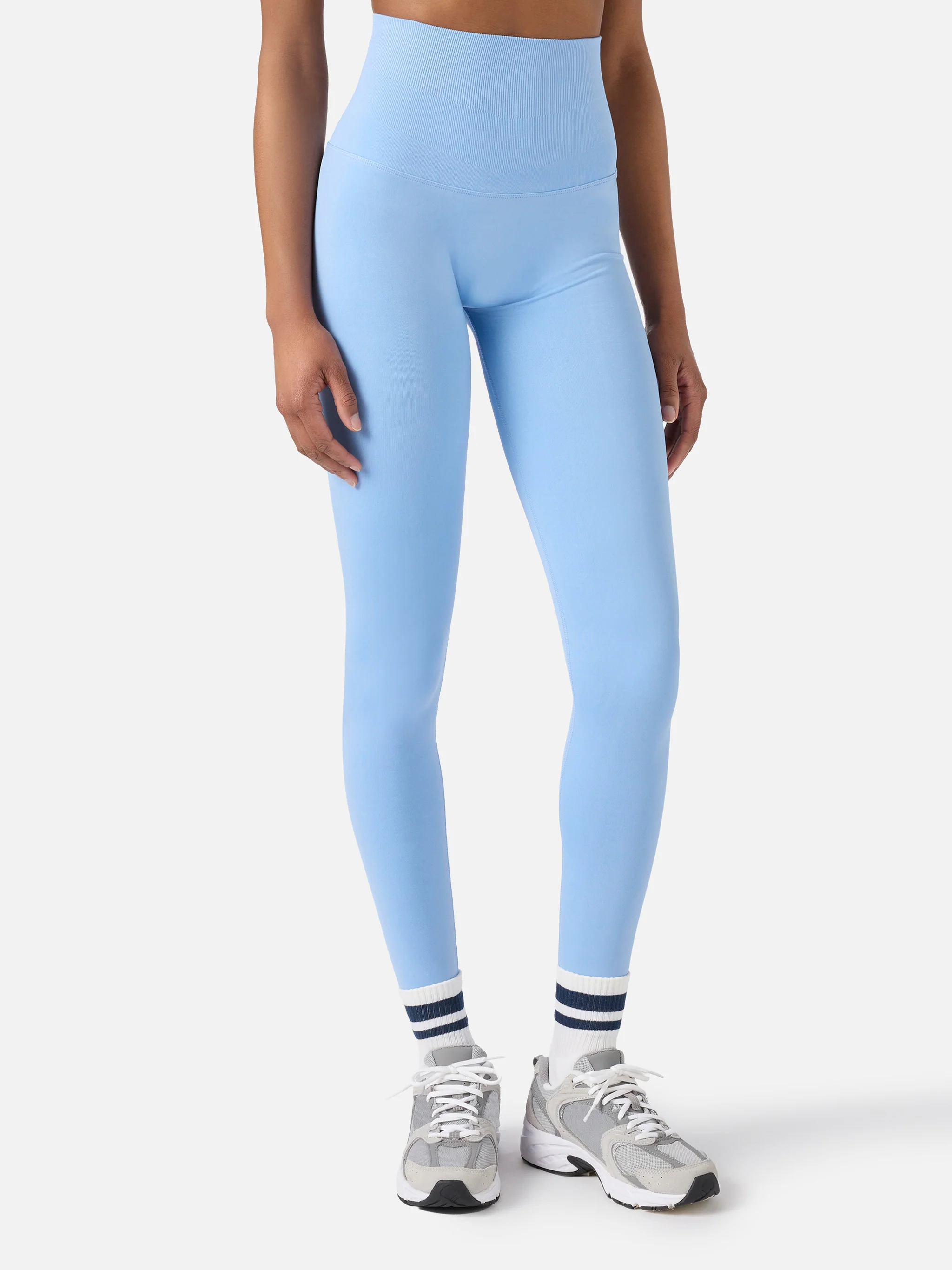Leggings sportivi Vega azzurri in tessuto tecnico - Image 2