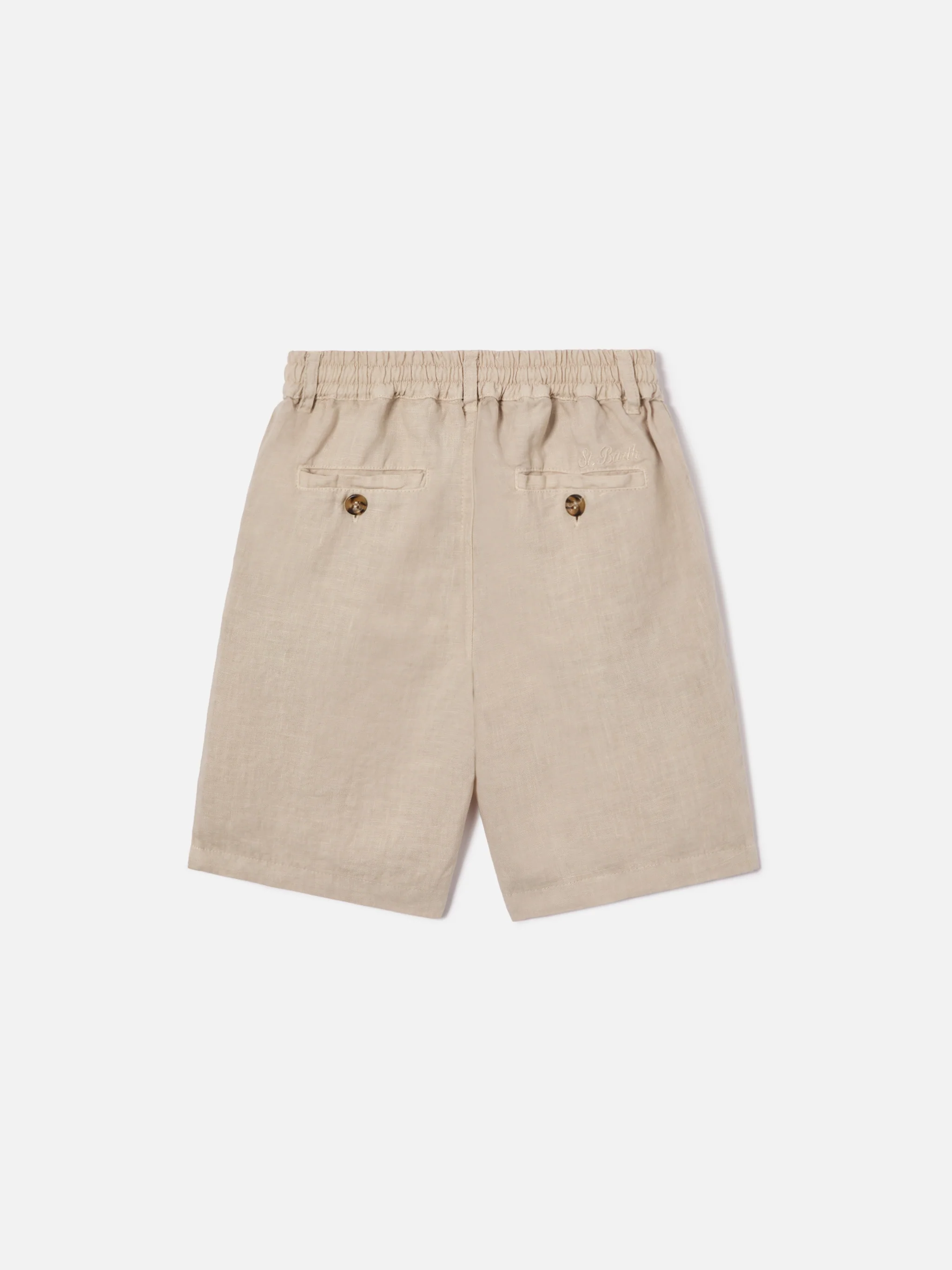 Shorts Ischia Jr in lino grigio chiaro - Image 2