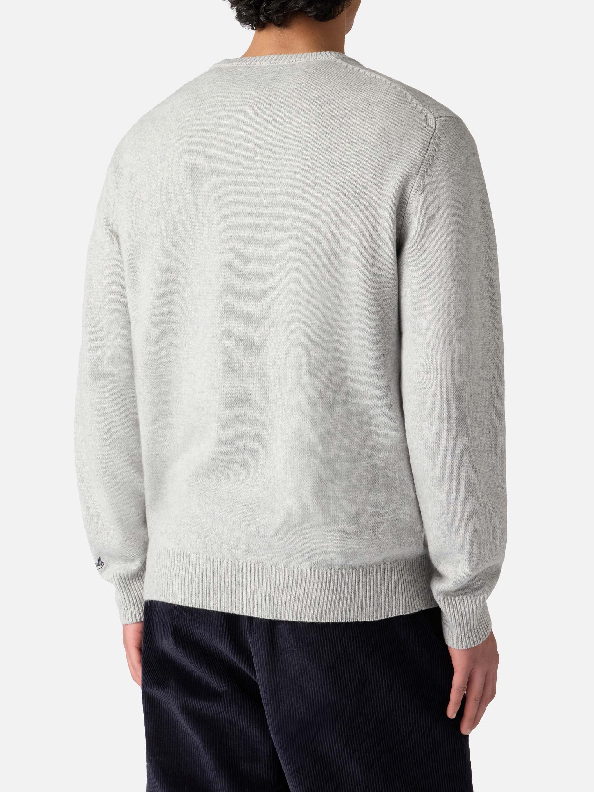 Maglione grigio chiaro Heron con ricamo super G | SUPER G SPECIAL EDITION - Image 3