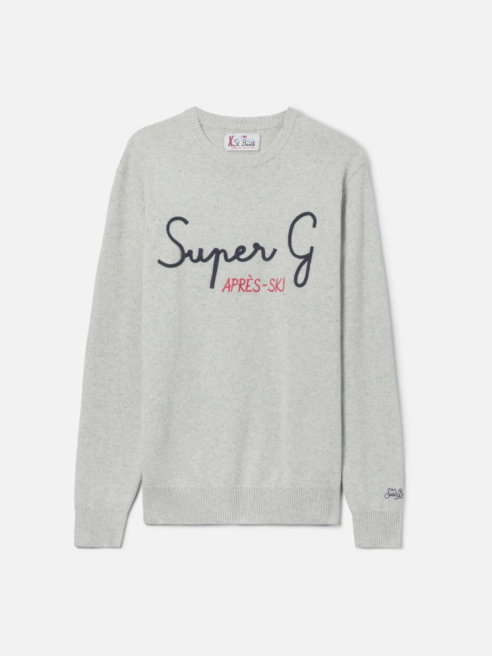 Maglione grigio chiaro Heron con ricamo super G | SUPER G SPECIAL EDITION - Image 5