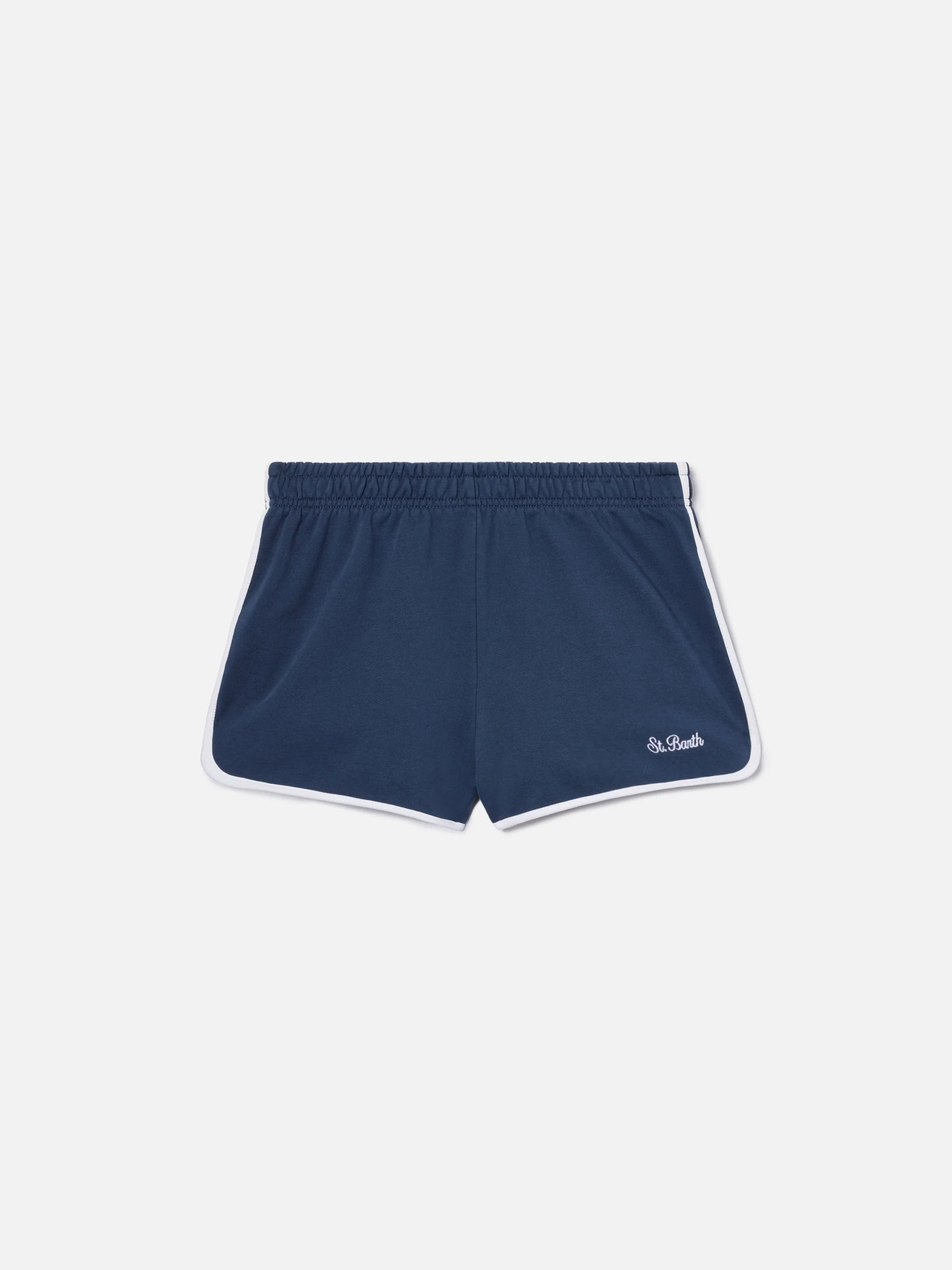 Shorts Francine Light in cotone blu navy con bordi a contrasto - Image 5